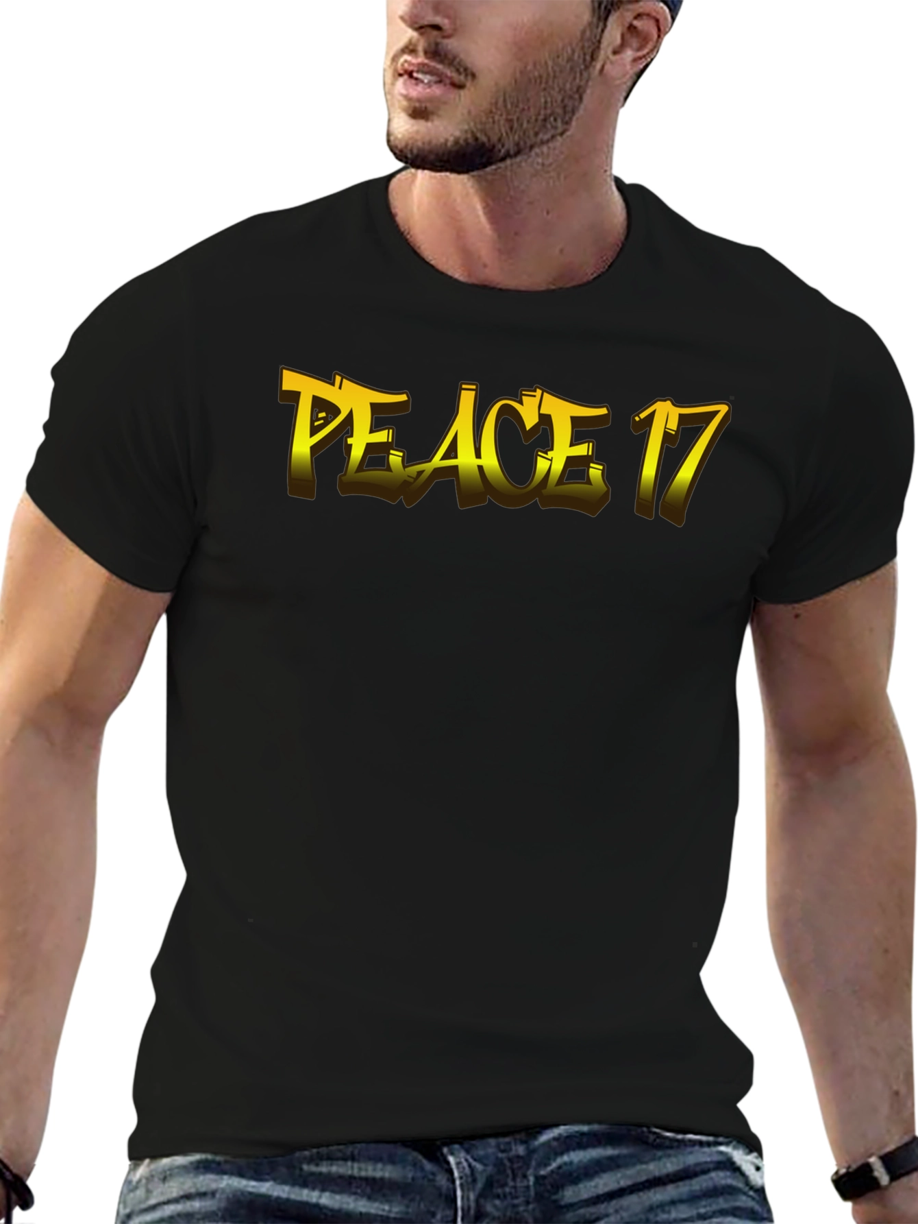 Peace 17 Black Graphic Tee
