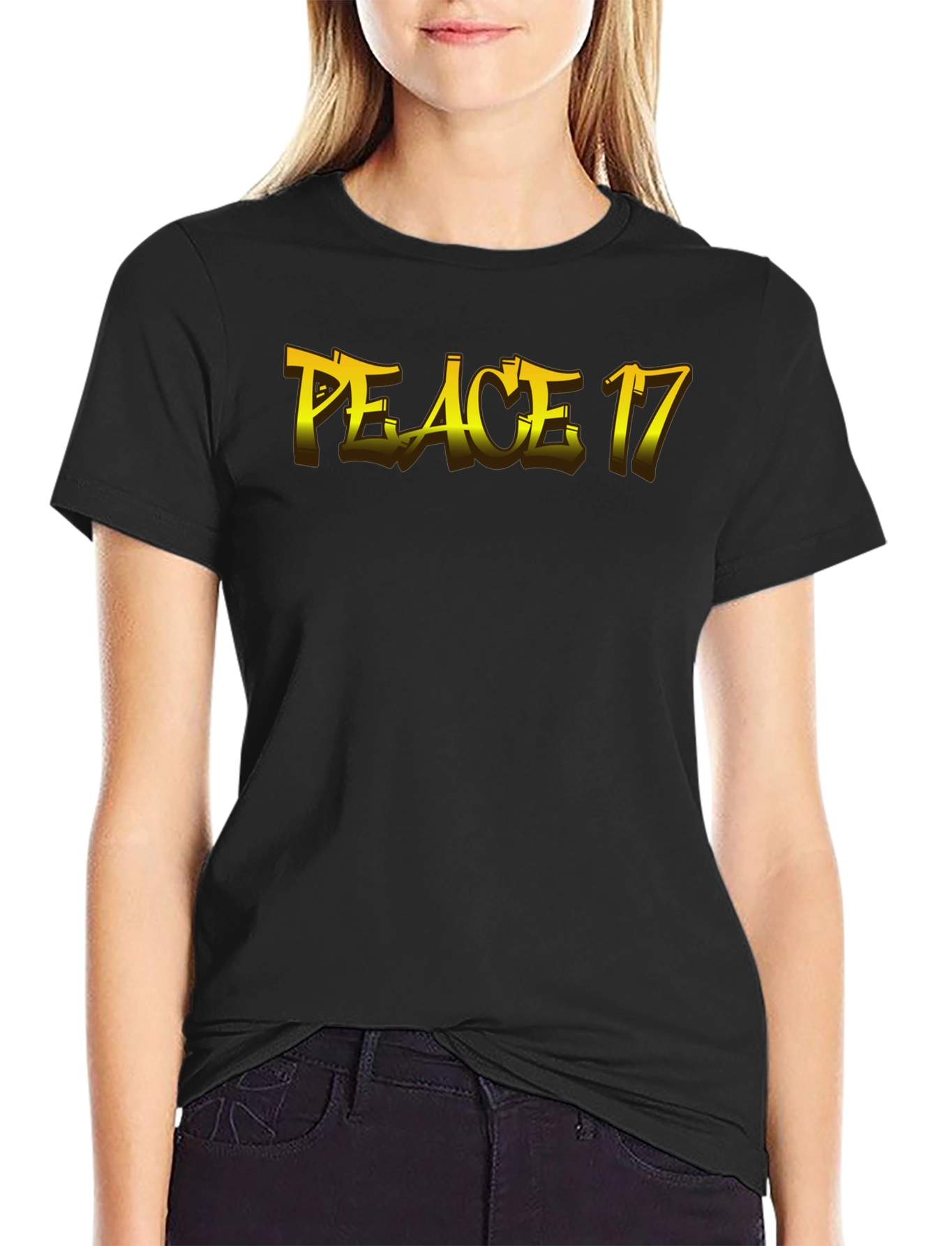 Peace 17 Black Graphic Tee