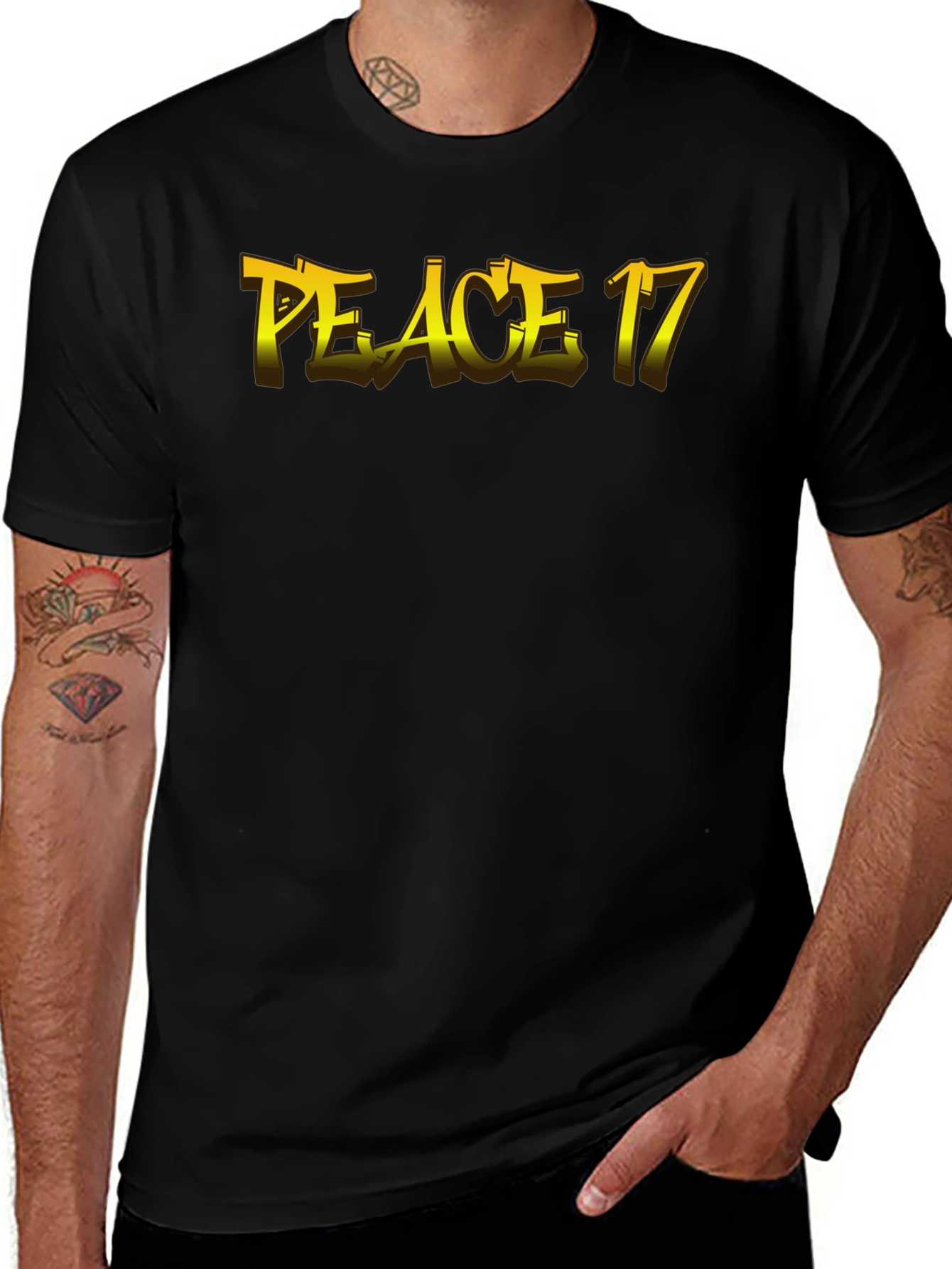 Peace 17 Black Graphic Tee