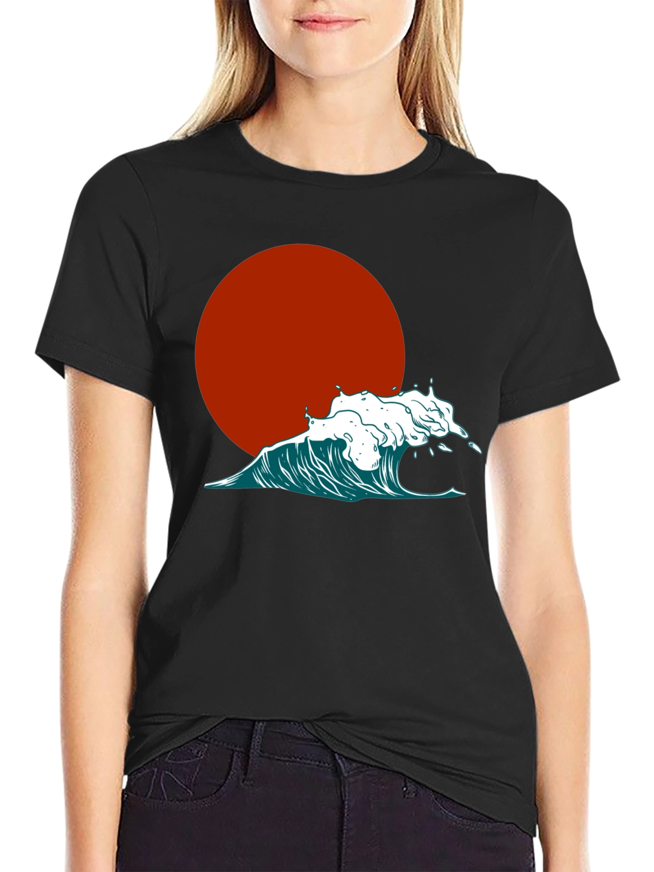 Japanese Wave Black T-Shirt