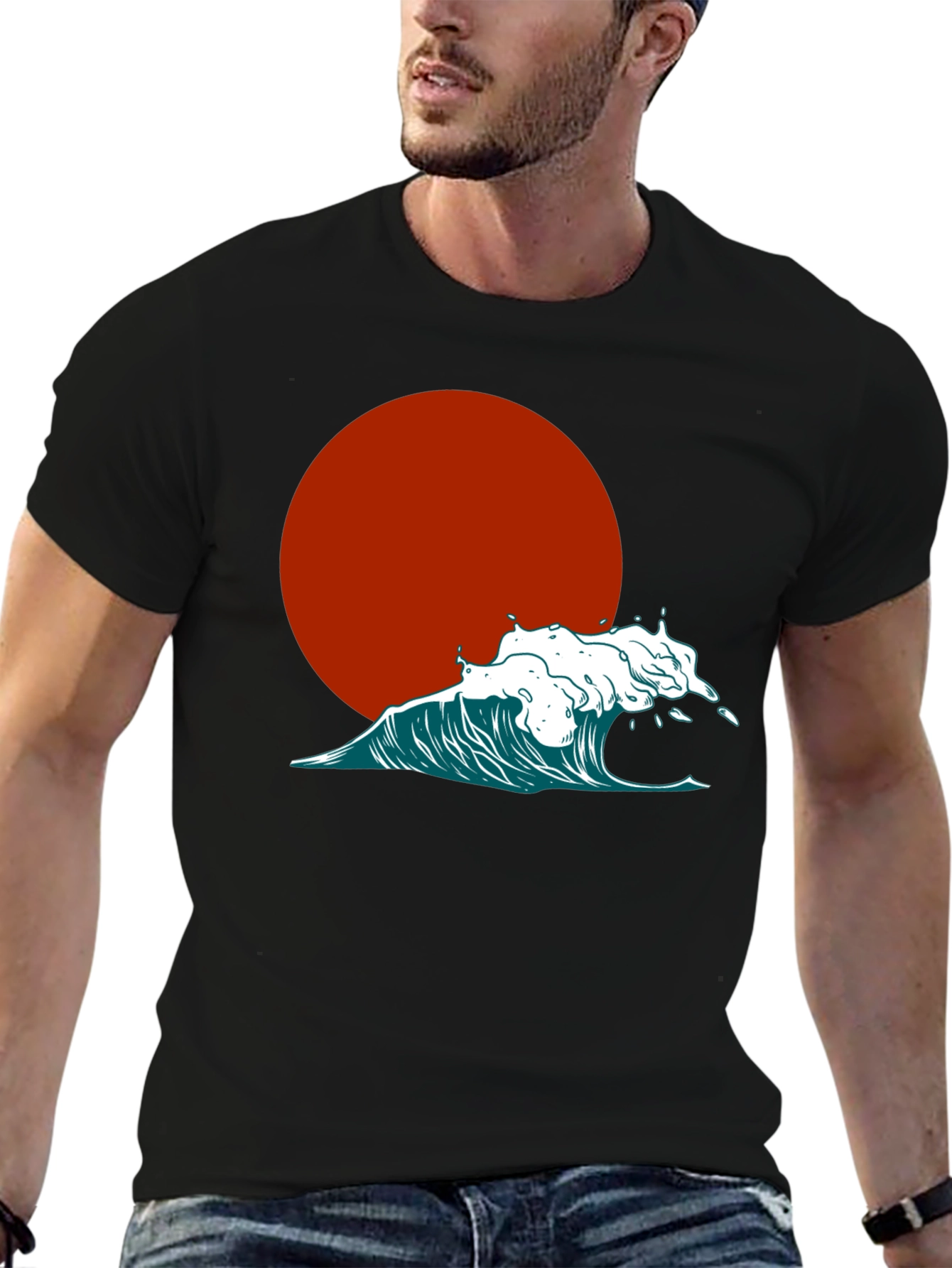 Japanese Wave Black T-Shirt