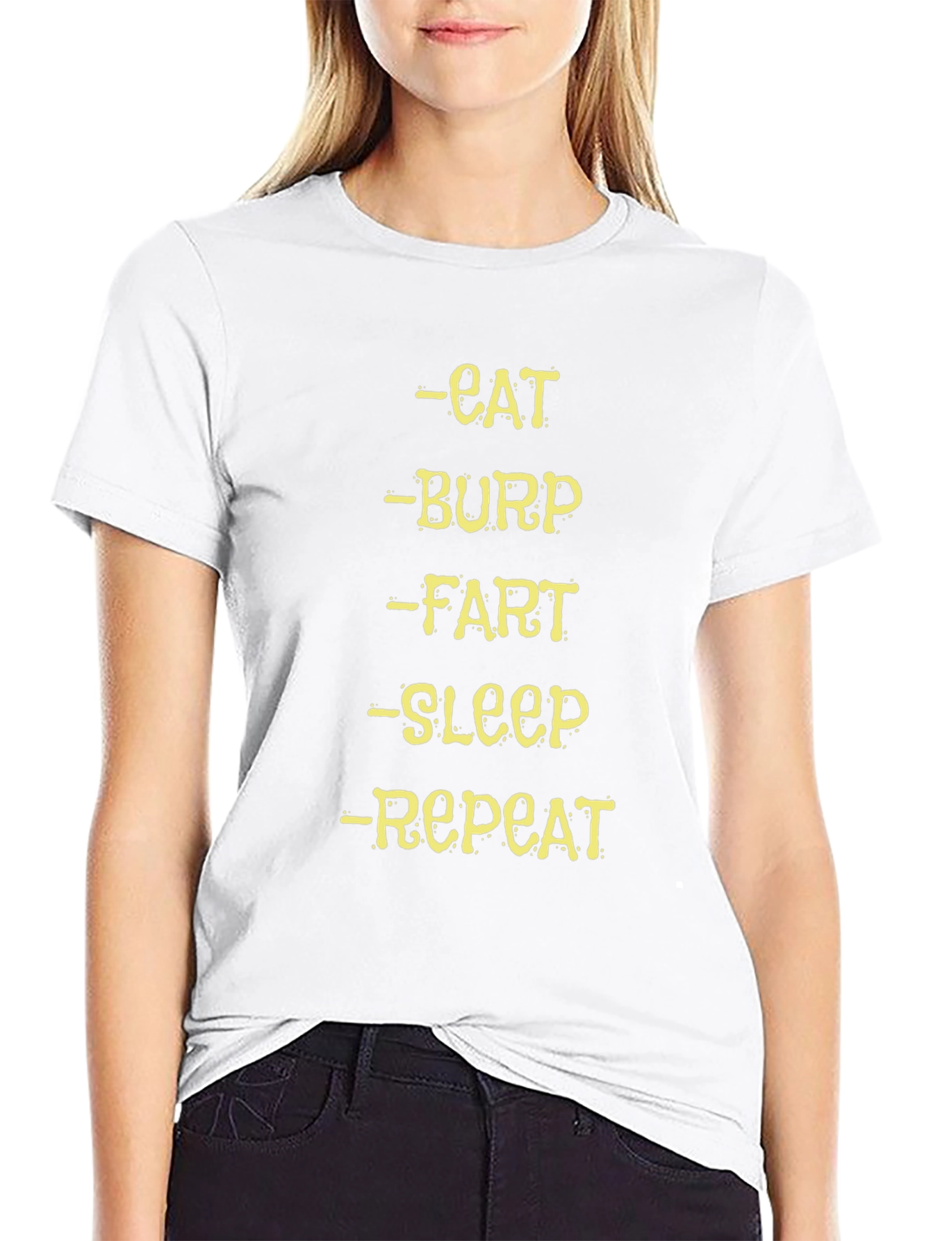 Eat Burp Fart Sleep Repeat Black T-Shirt