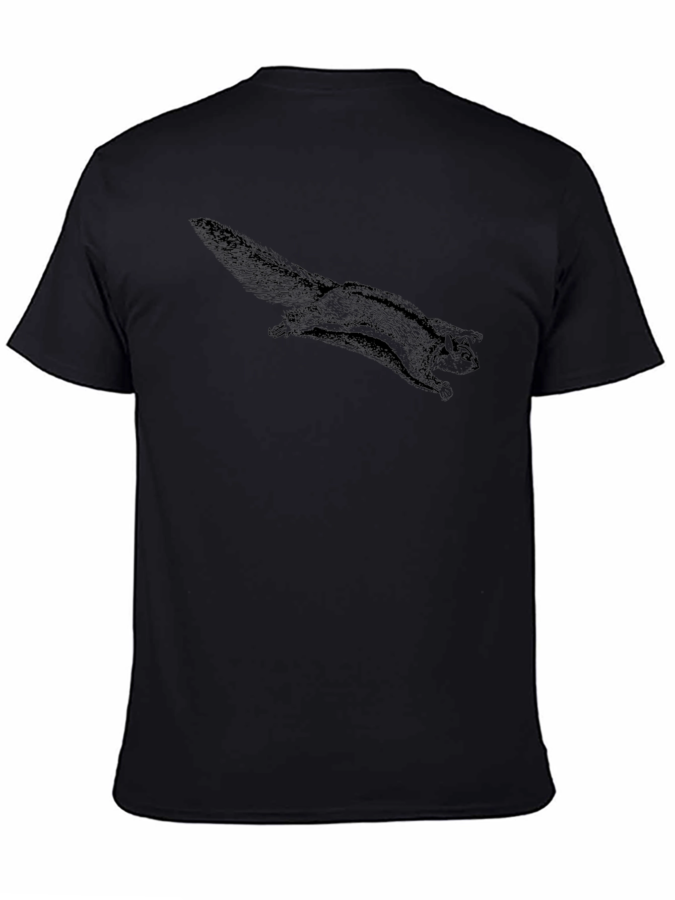 Flying Squirrel Graphic Tee - Black Cotton Comfort