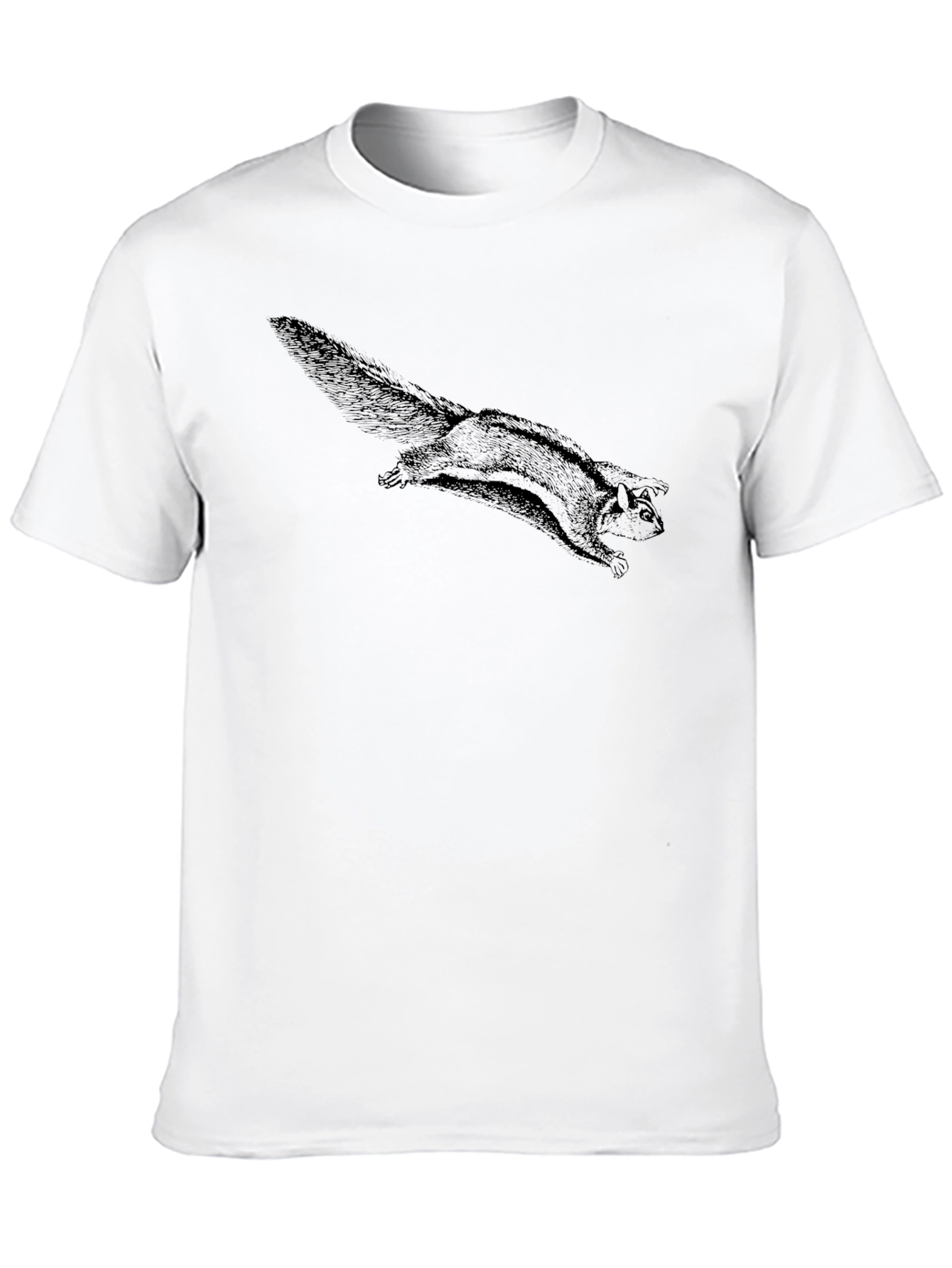Flying Squirrel Graphic Tee - Black Cotton Comfort