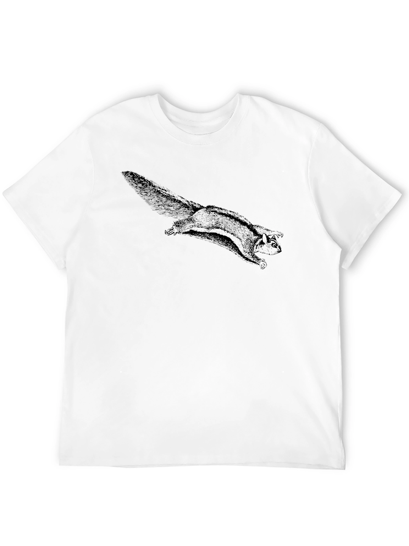 Flying Squirrel Graphic Tee - Black Cotton Comfort