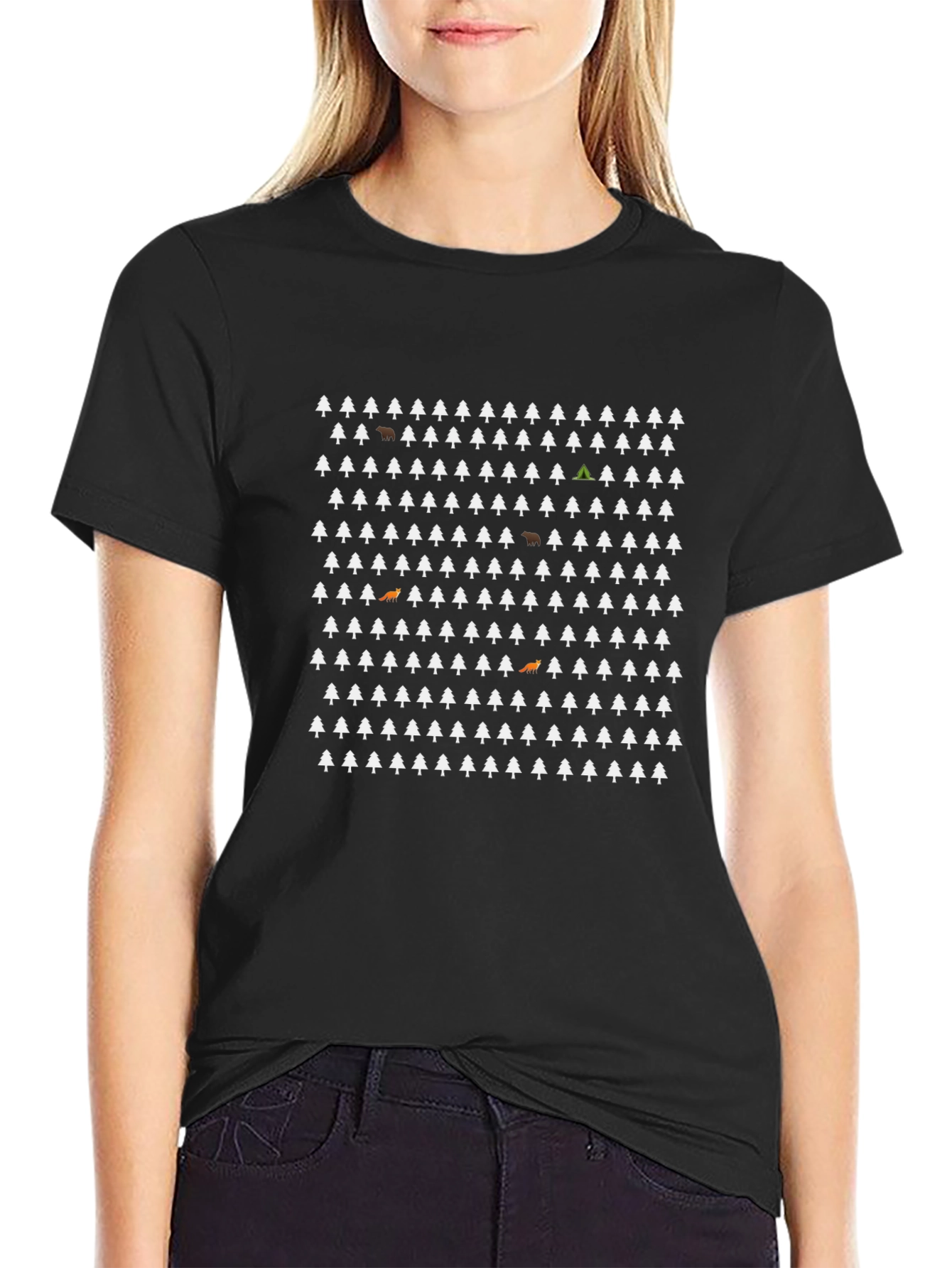 Forest Pattern Tee: Find the Animals!