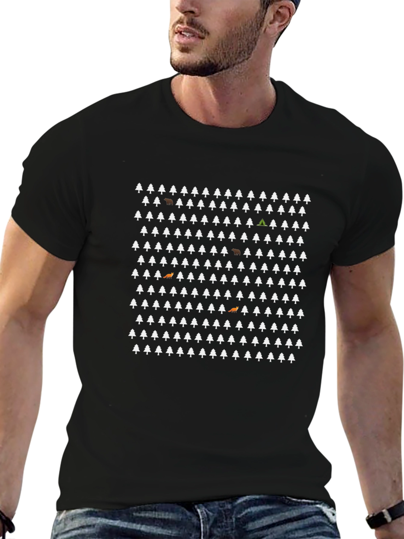 Forest Pattern Tee: Find the Animals!