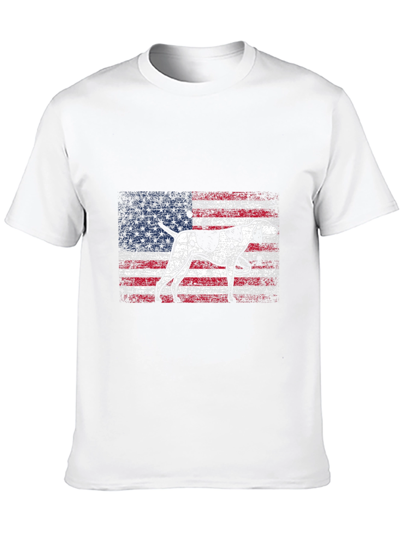American Flag Dog Graphic T-Shirt