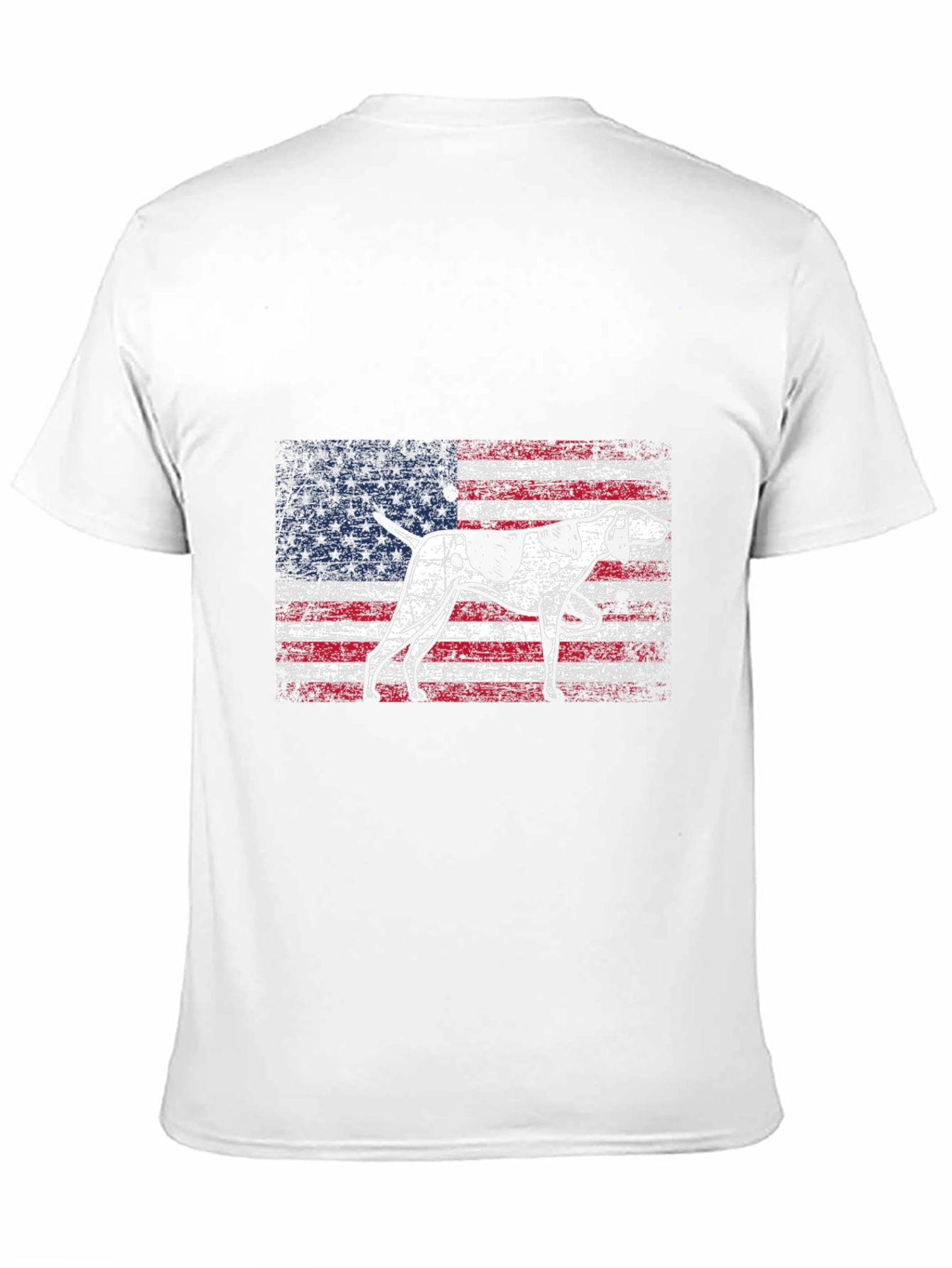American Flag Dog Graphic T-Shirt