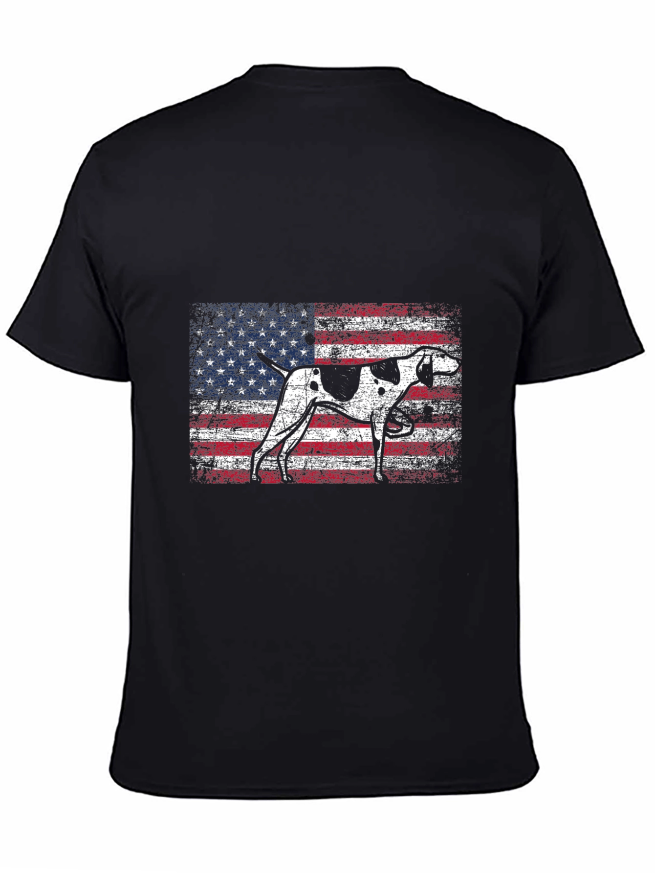 American Flag Dog Graphic T-Shirt