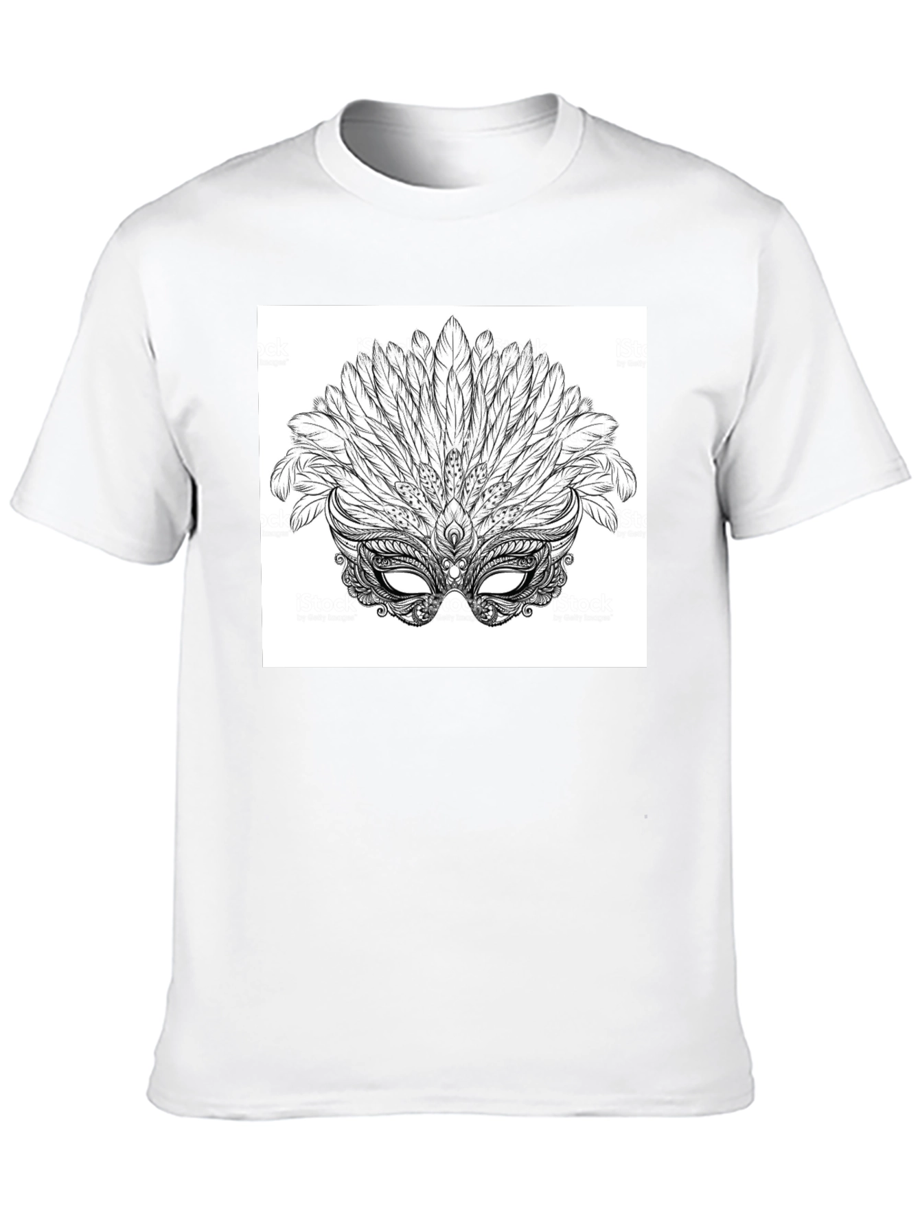 Masquerade Feather Mask Graphic Tee