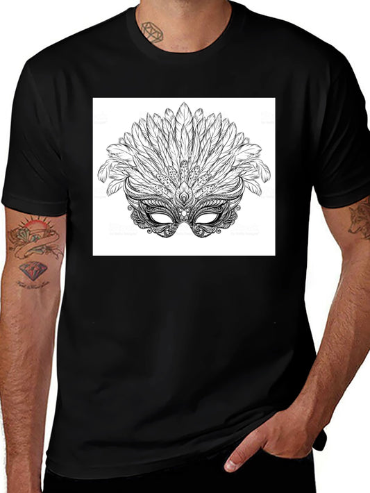 Masquerade Feather Mask Graphic Tee