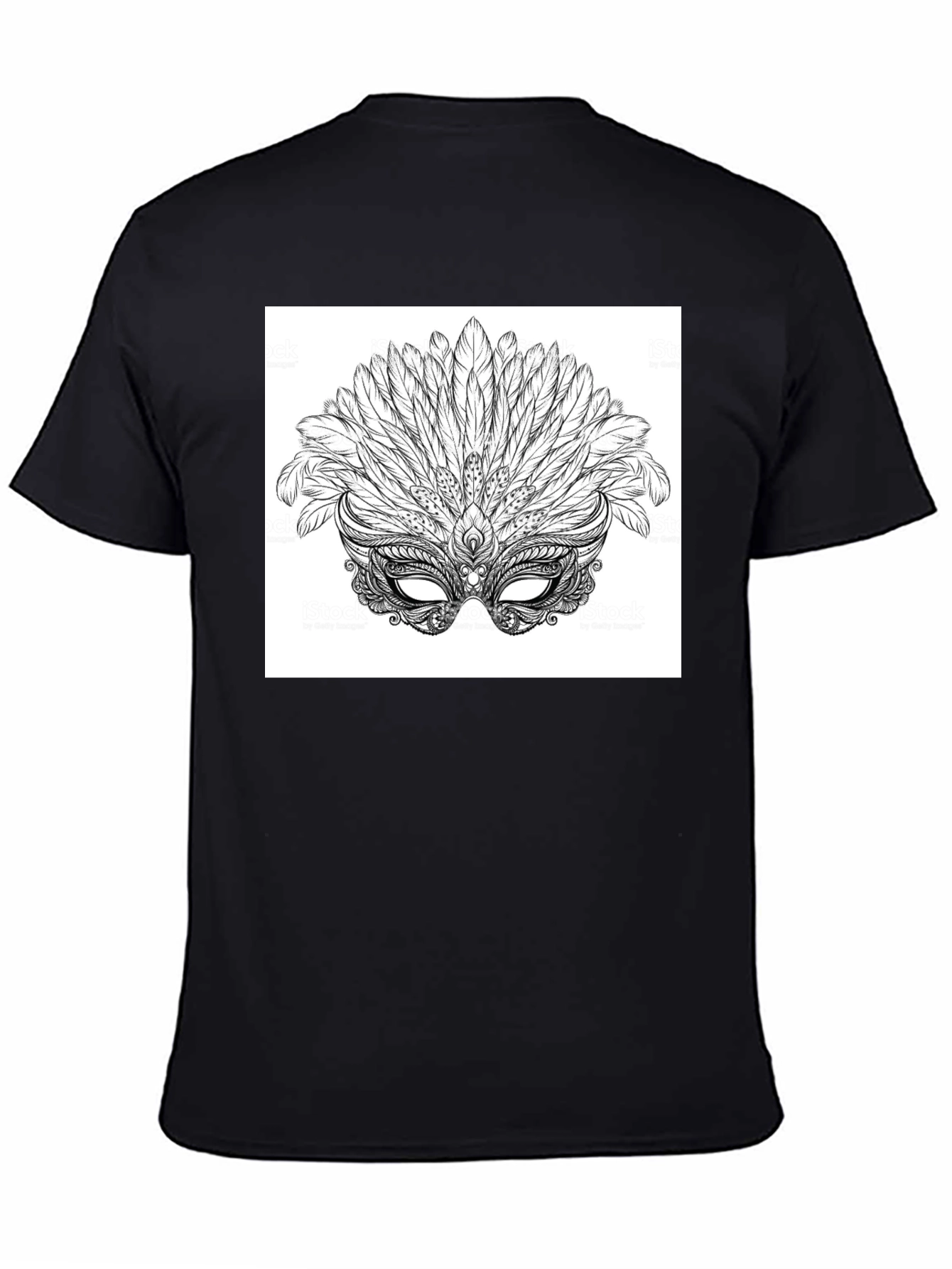 Masquerade Feather Mask Graphic Tee