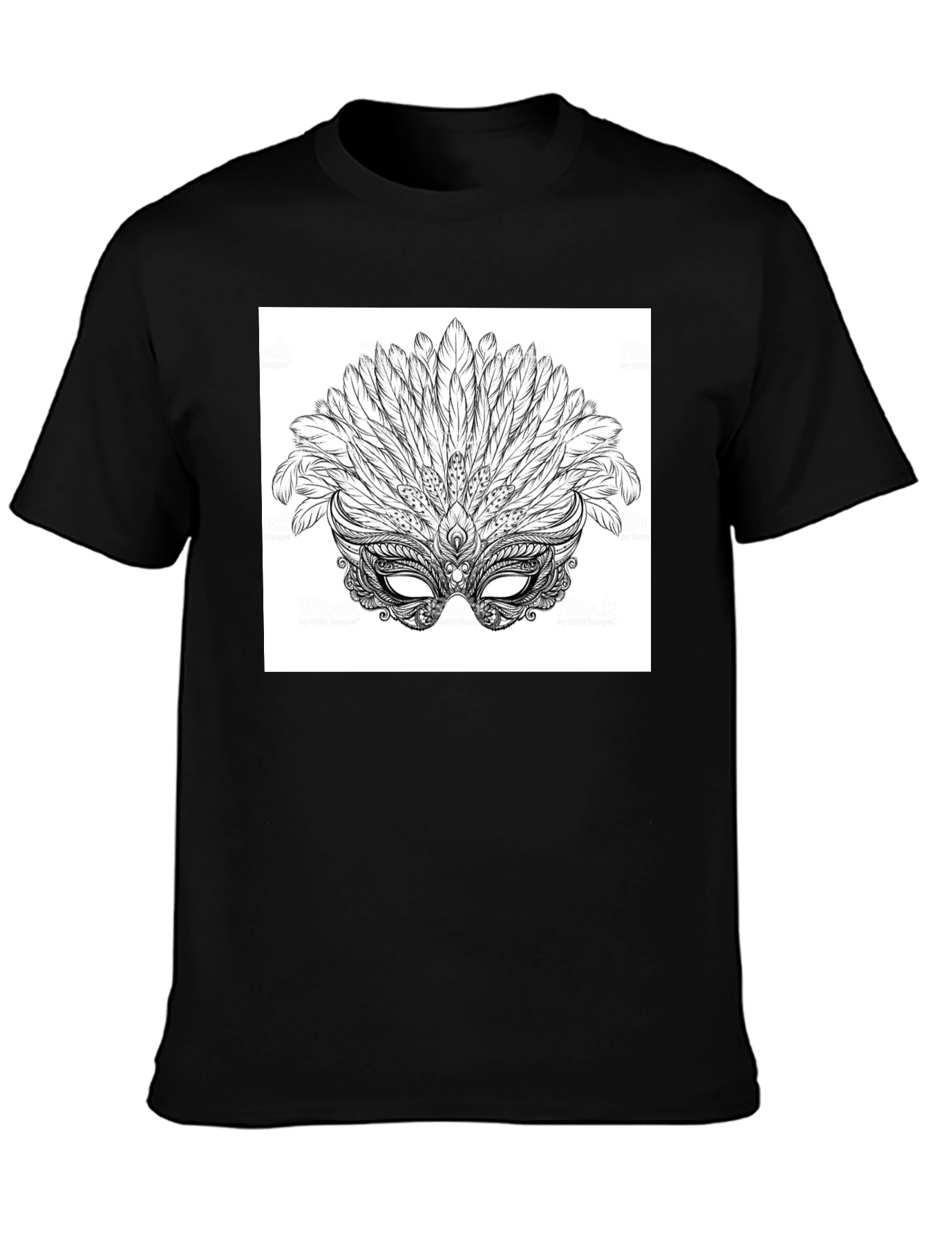 Masquerade Feather Mask Graphic Tee