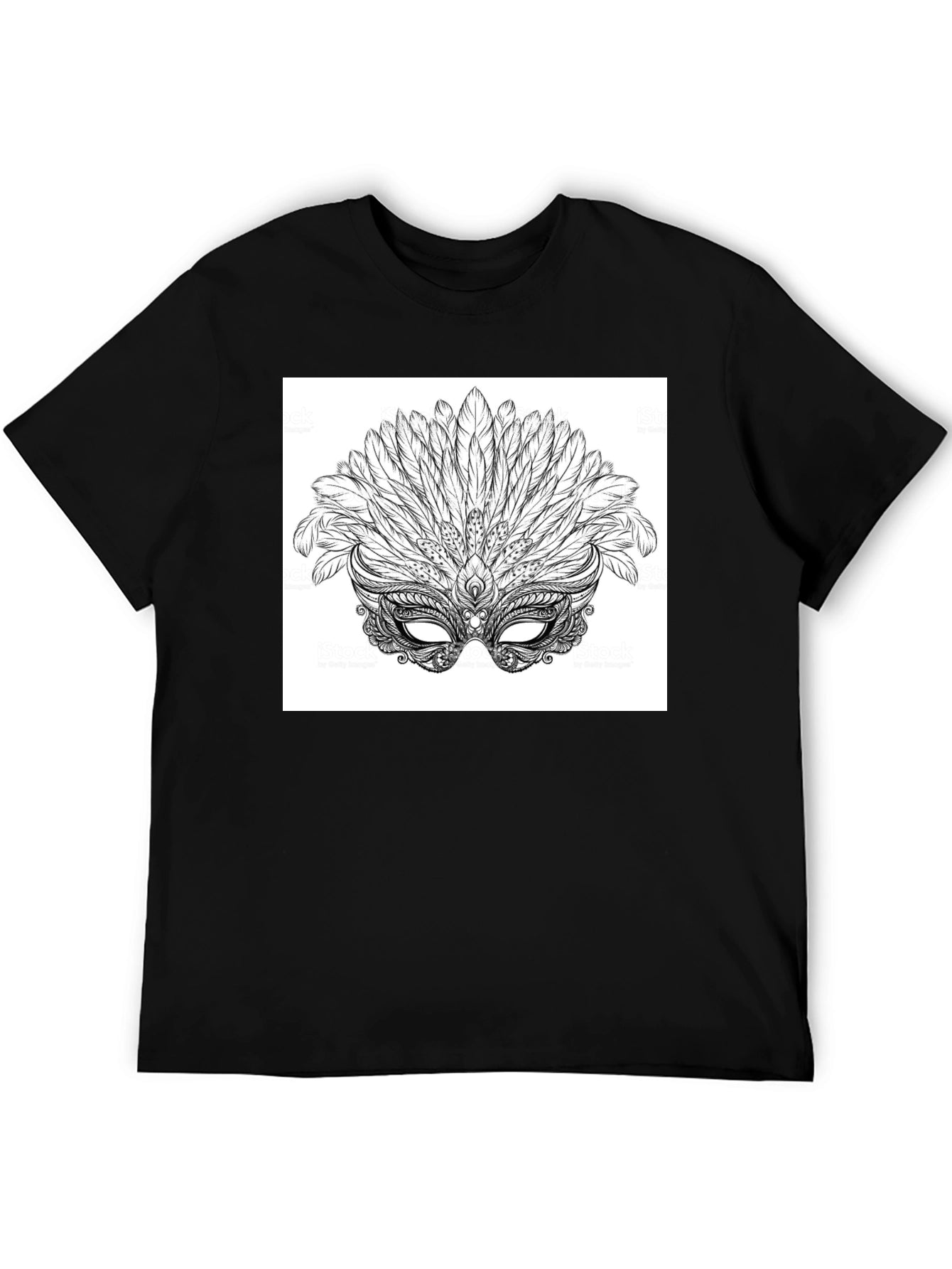 Masquerade Feather Mask Graphic Tee