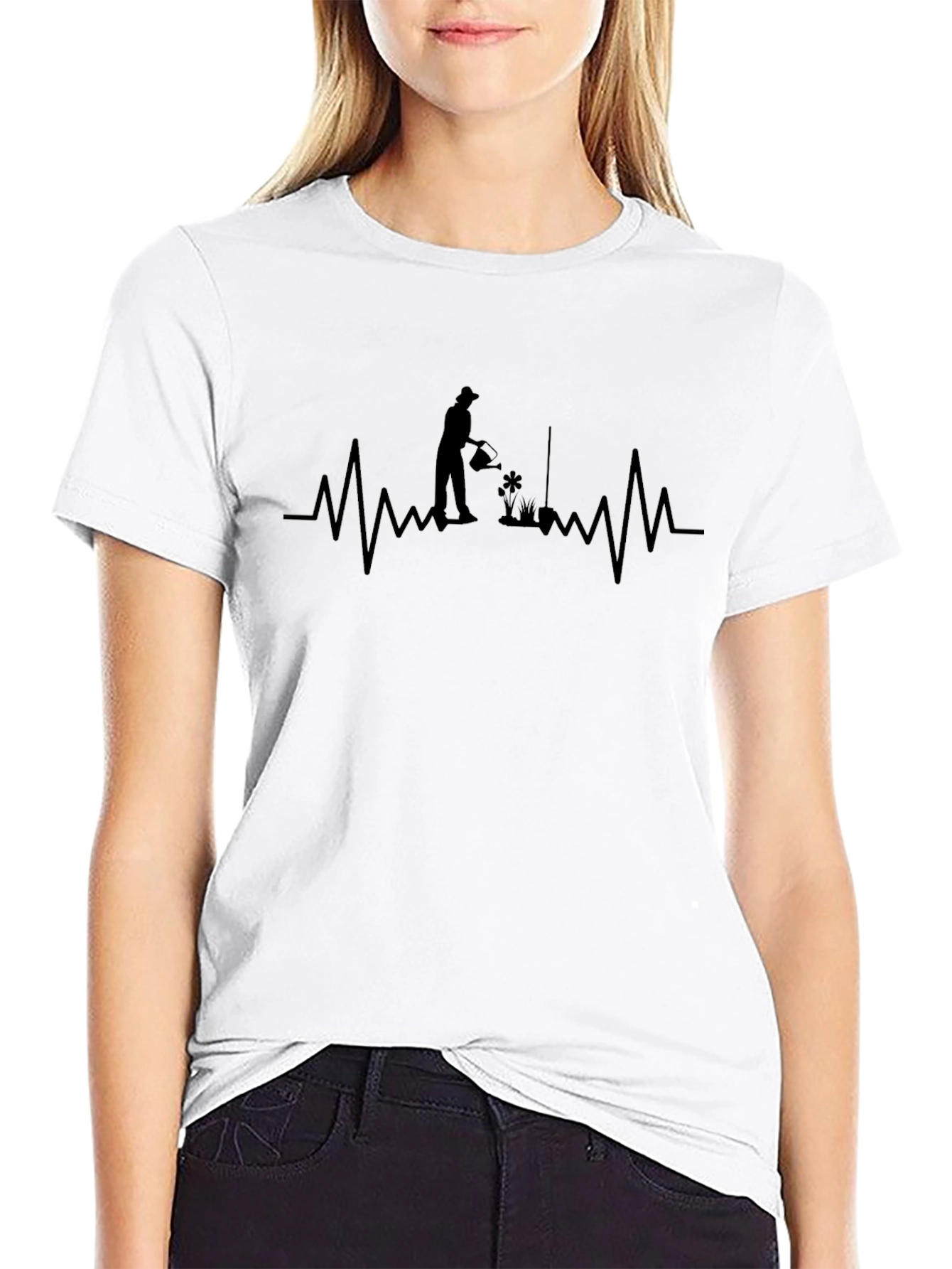 Gardeners Heartbeat Tee - Black Cotton
