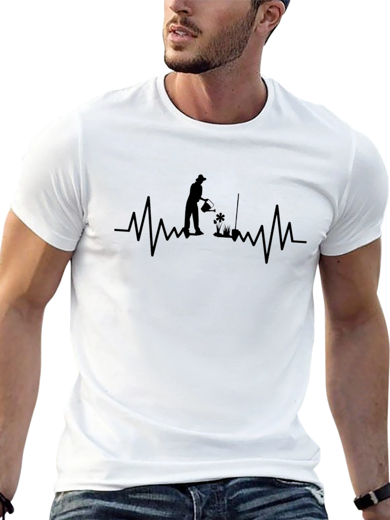 Gardeners Heartbeat Tee - Black Cotton