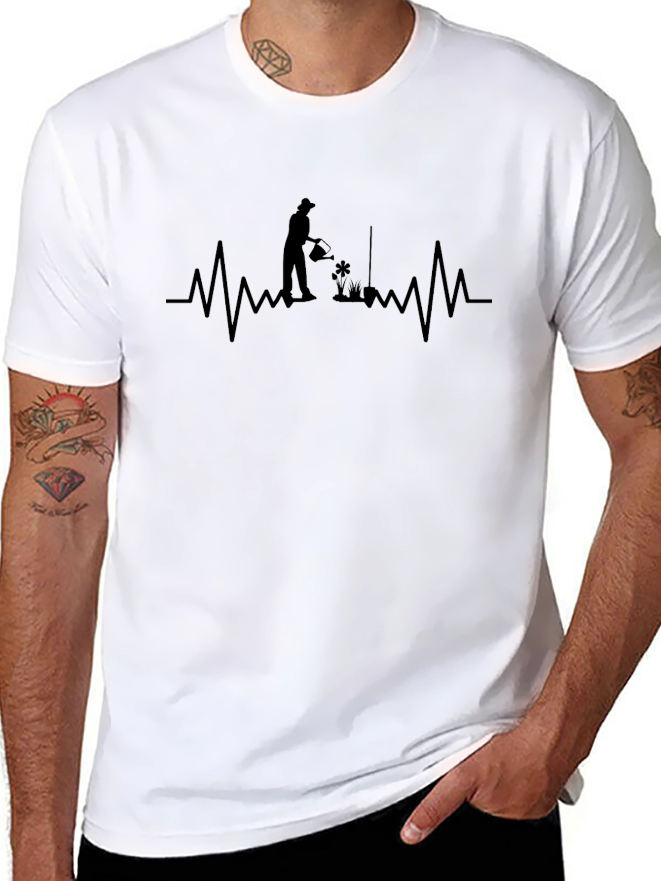 Gardeners Heartbeat Tee - Black Cotton