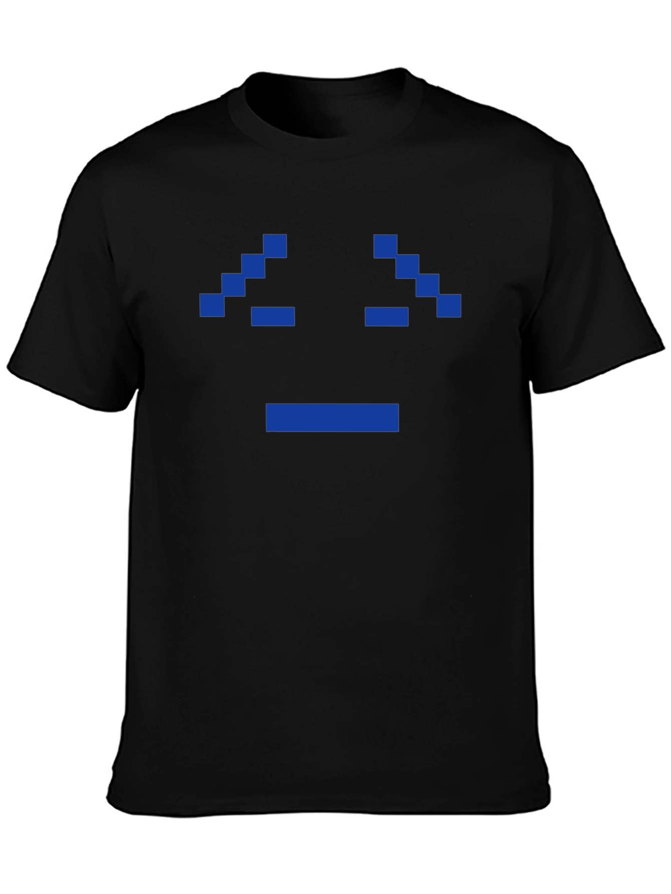Pixel Sad Face Black T-Shirt