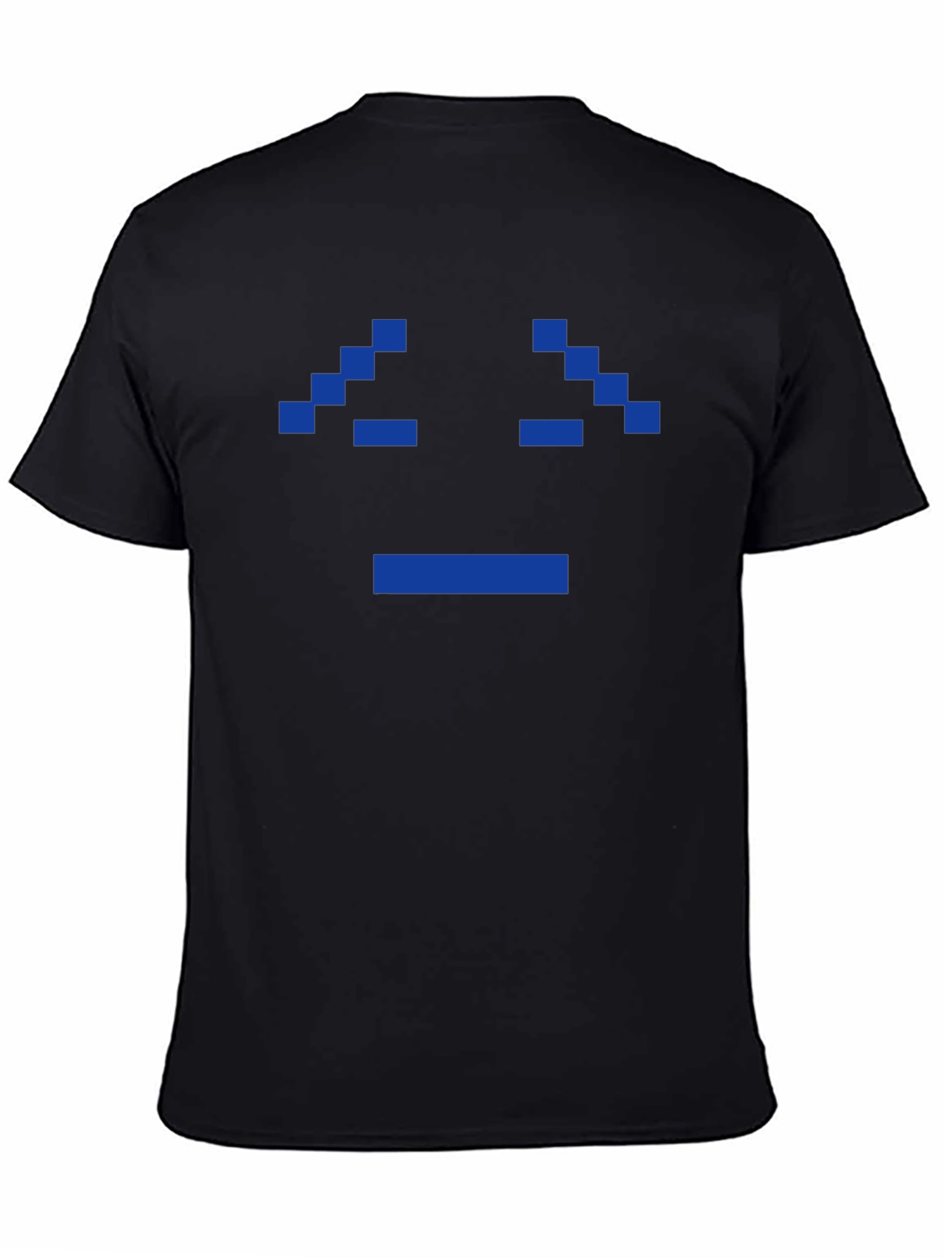 Pixel Sad Face Black T-Shirt