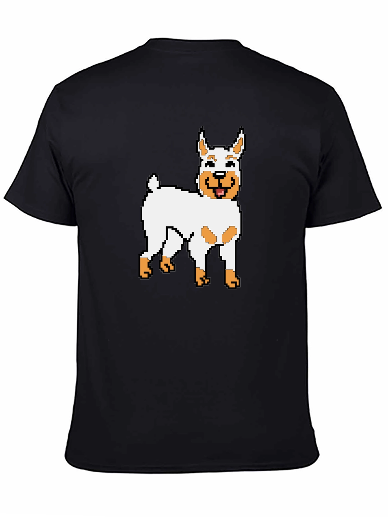 Pixel Dog Graphic Tee - Black Cotton Blend