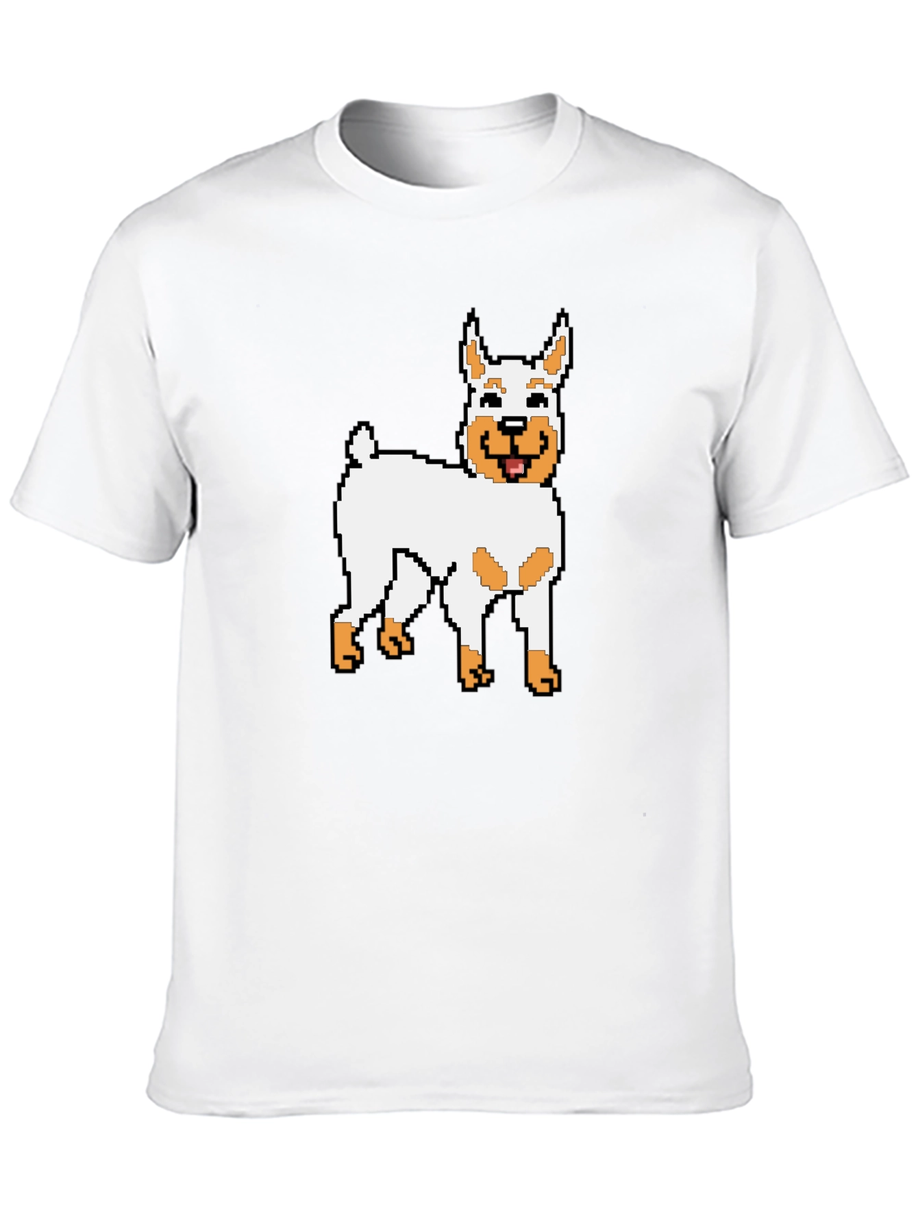 Pixel Dog Graphic Tee - Black Cotton Blend