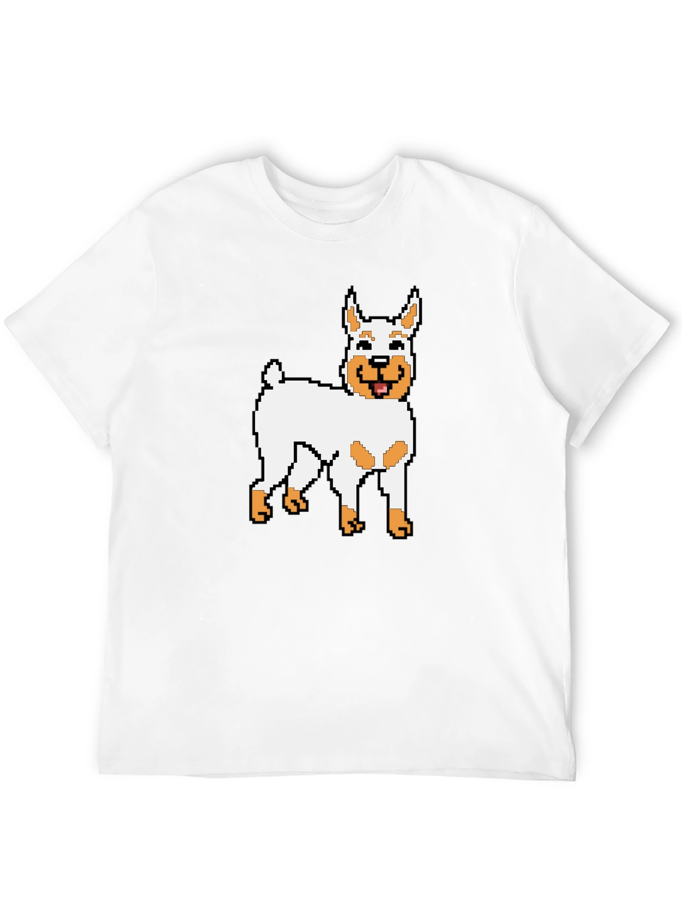 Pixel Dog Graphic Tee - Black Cotton Blend
