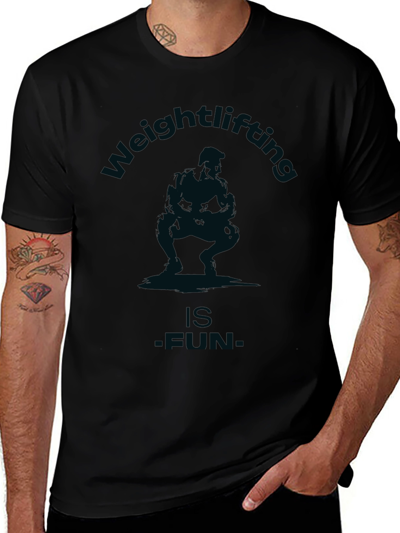 Weightlifting is Fun Graphic Tee - Black