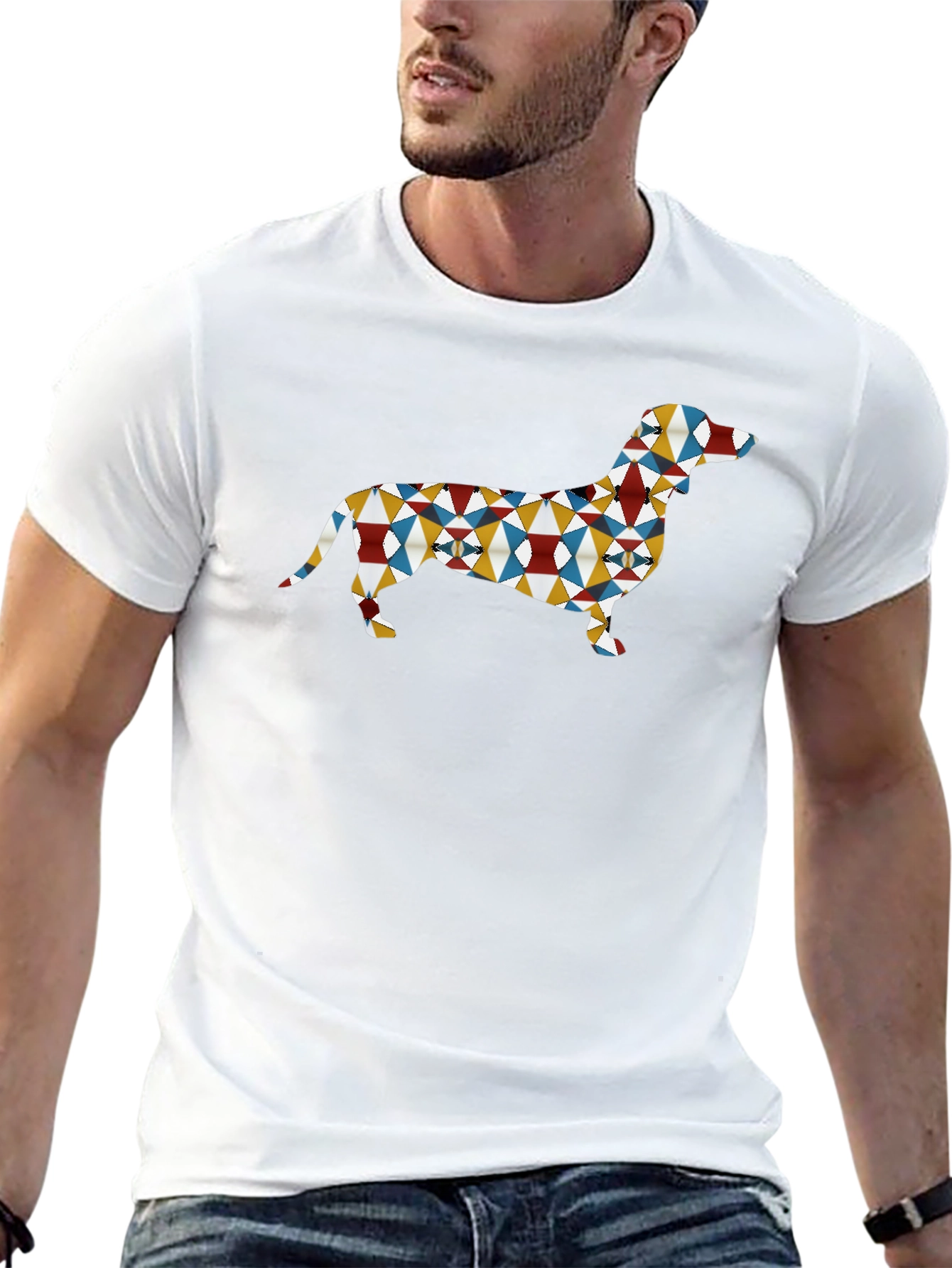Geometric Dachshund Dog T-Shirt