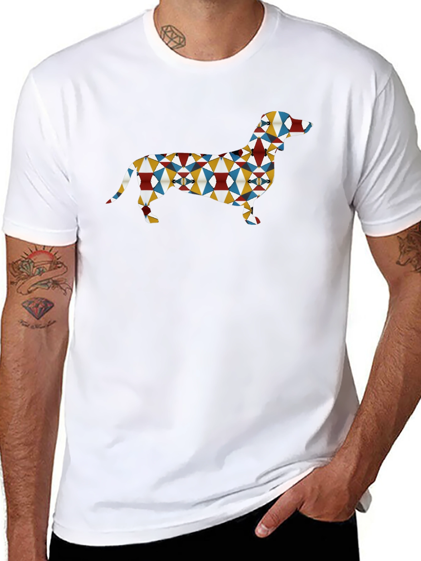 Geometric Dachshund Dog T-Shirt