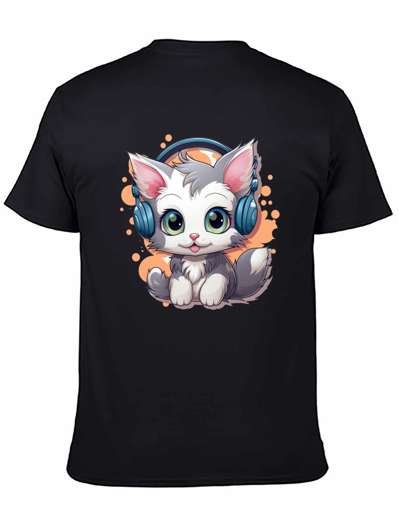 Cool Cat Headphones Graphic T-Shirt