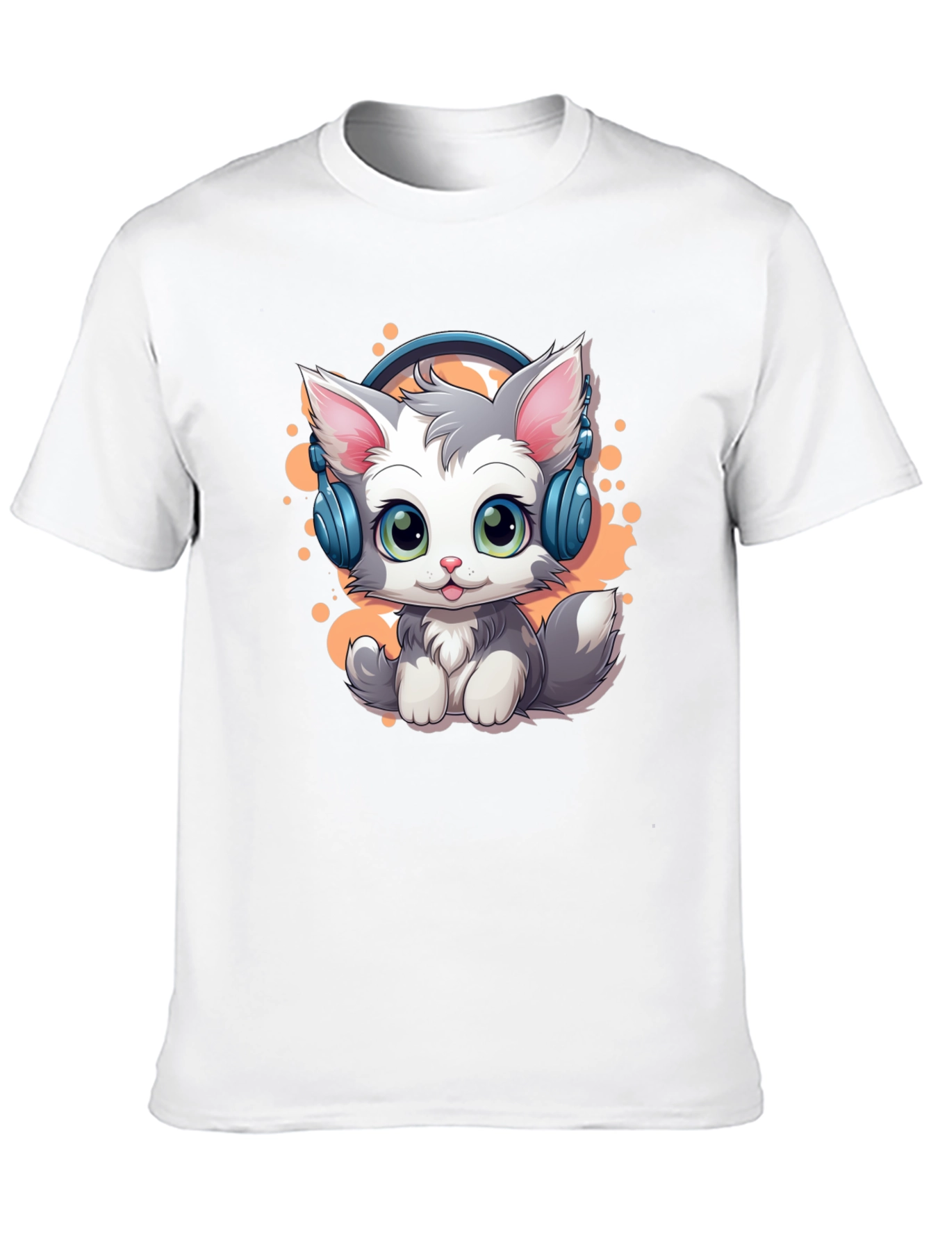 Cool Cat Headphones Graphic T-Shirt