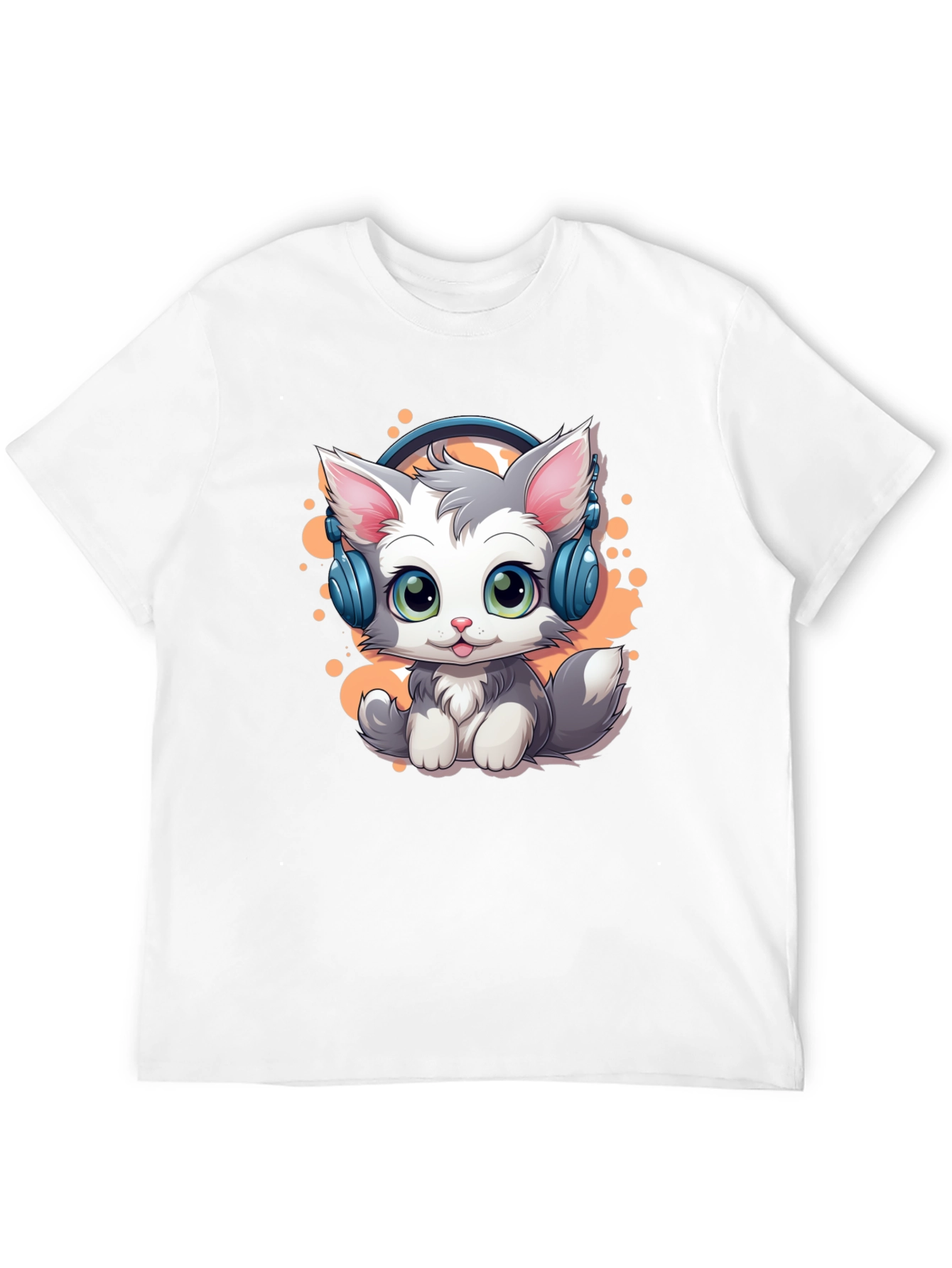 Cool Cat Headphones Graphic T-Shirt