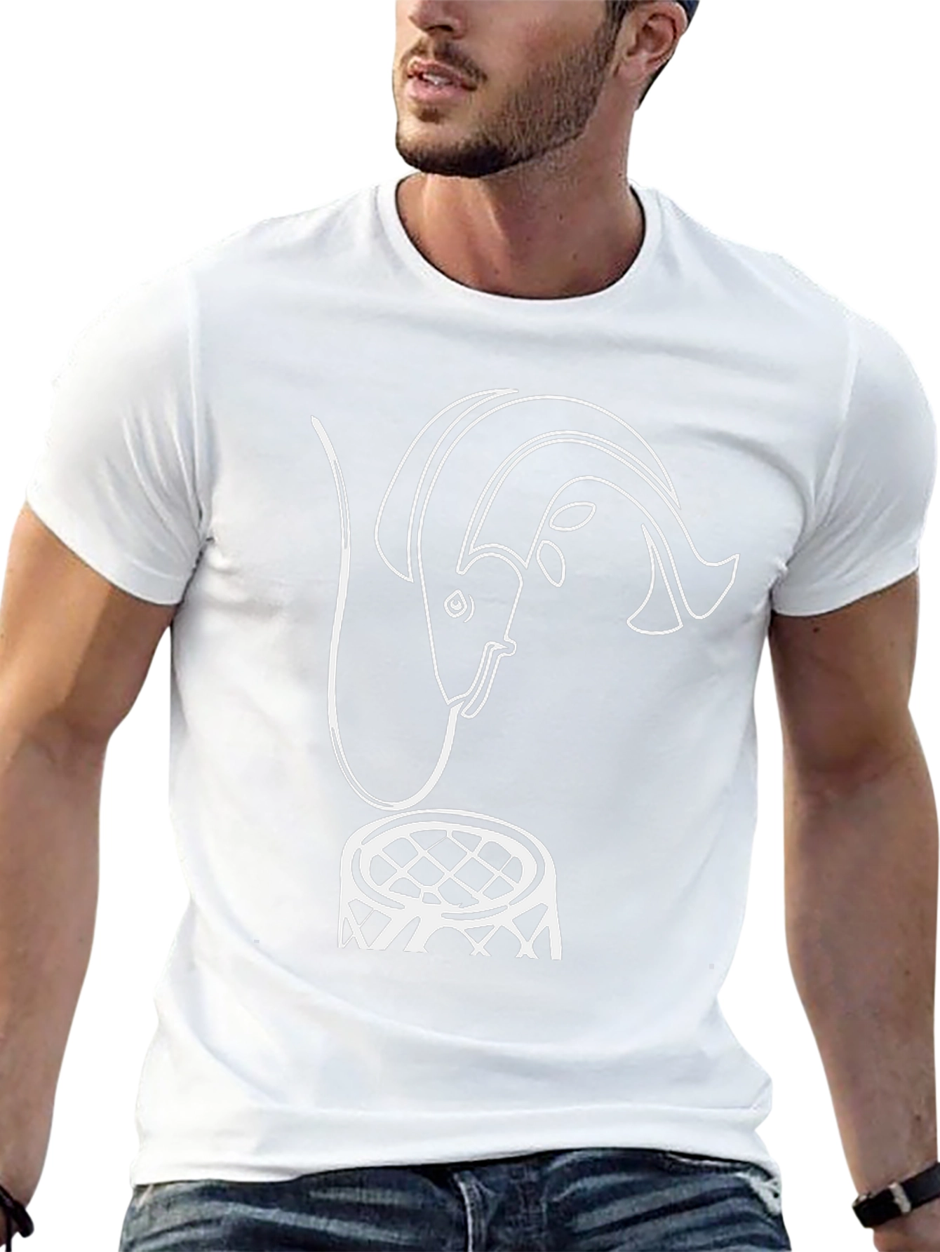 Fish & Net Graphic T-Shirt