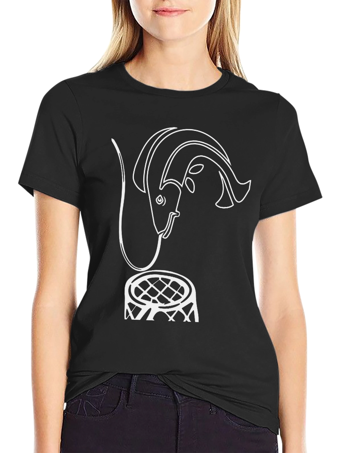 Fish & Net Graphic T-Shirt