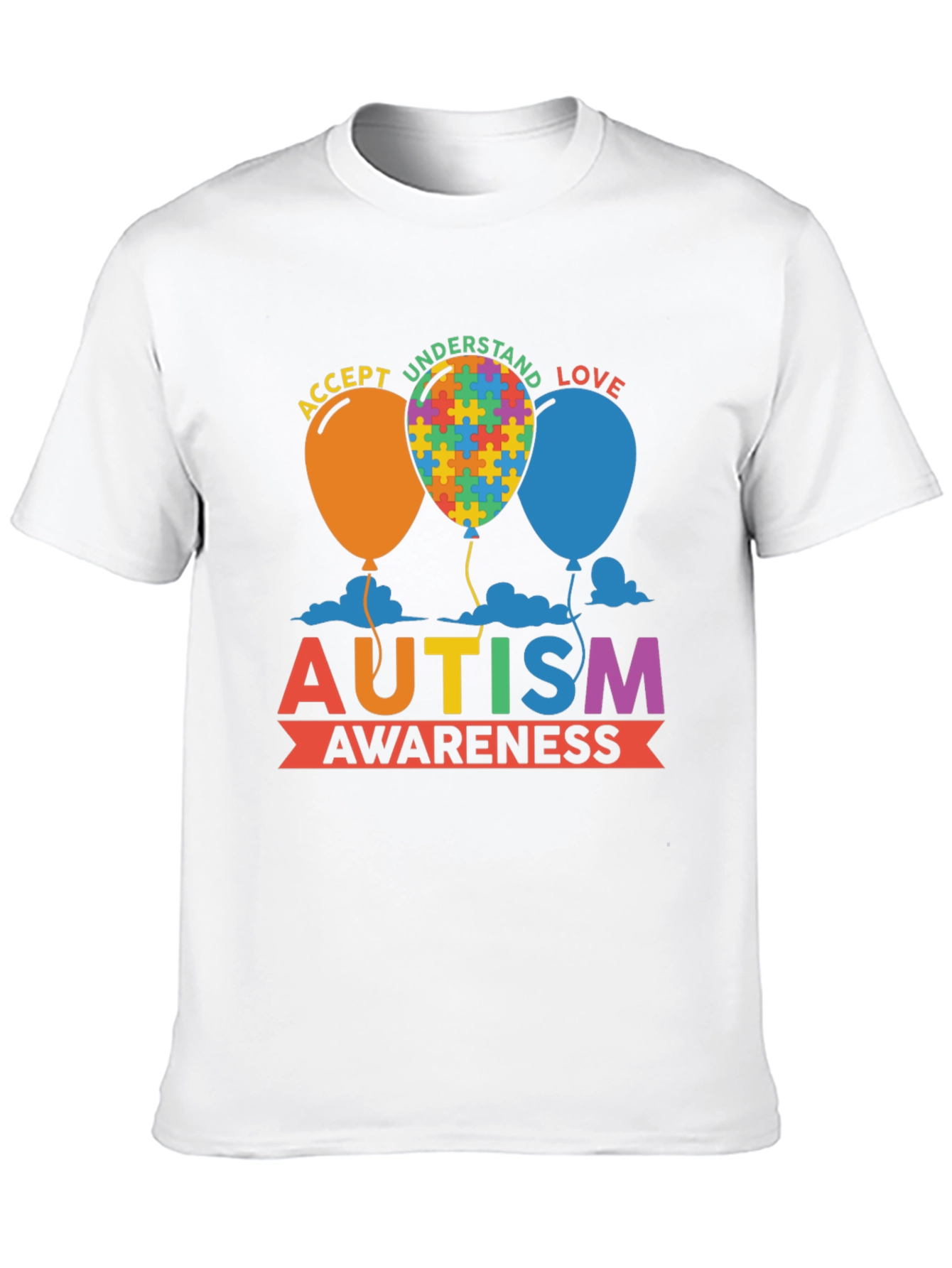 Autism Awareness T-Shirt - Puzzle Balloon Design