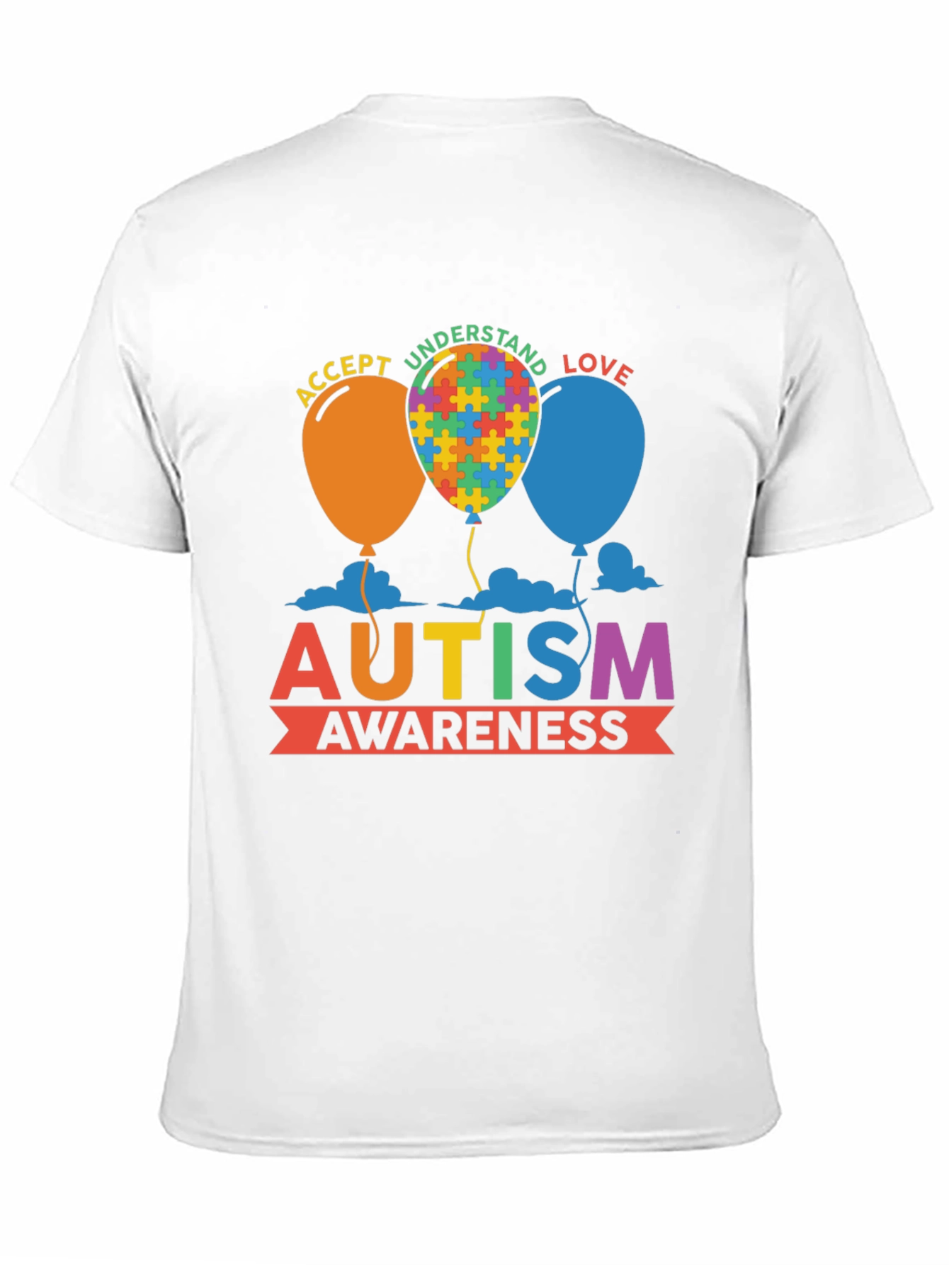 Autism Awareness T-Shirt - Puzzle Balloon Design