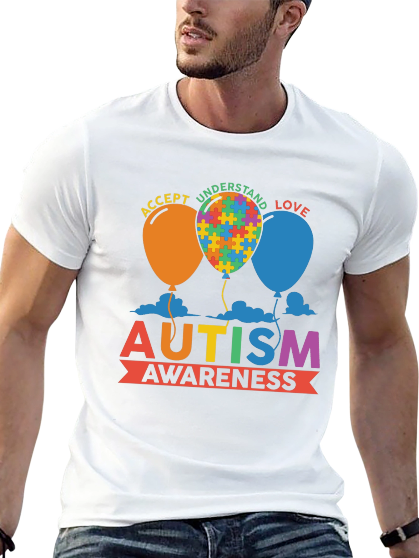 Autism Awareness T-Shirt - Puzzle Balloon Design