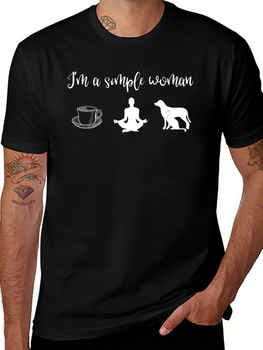 Simple Woman T-Shirt - Coffee Yoga Dogs