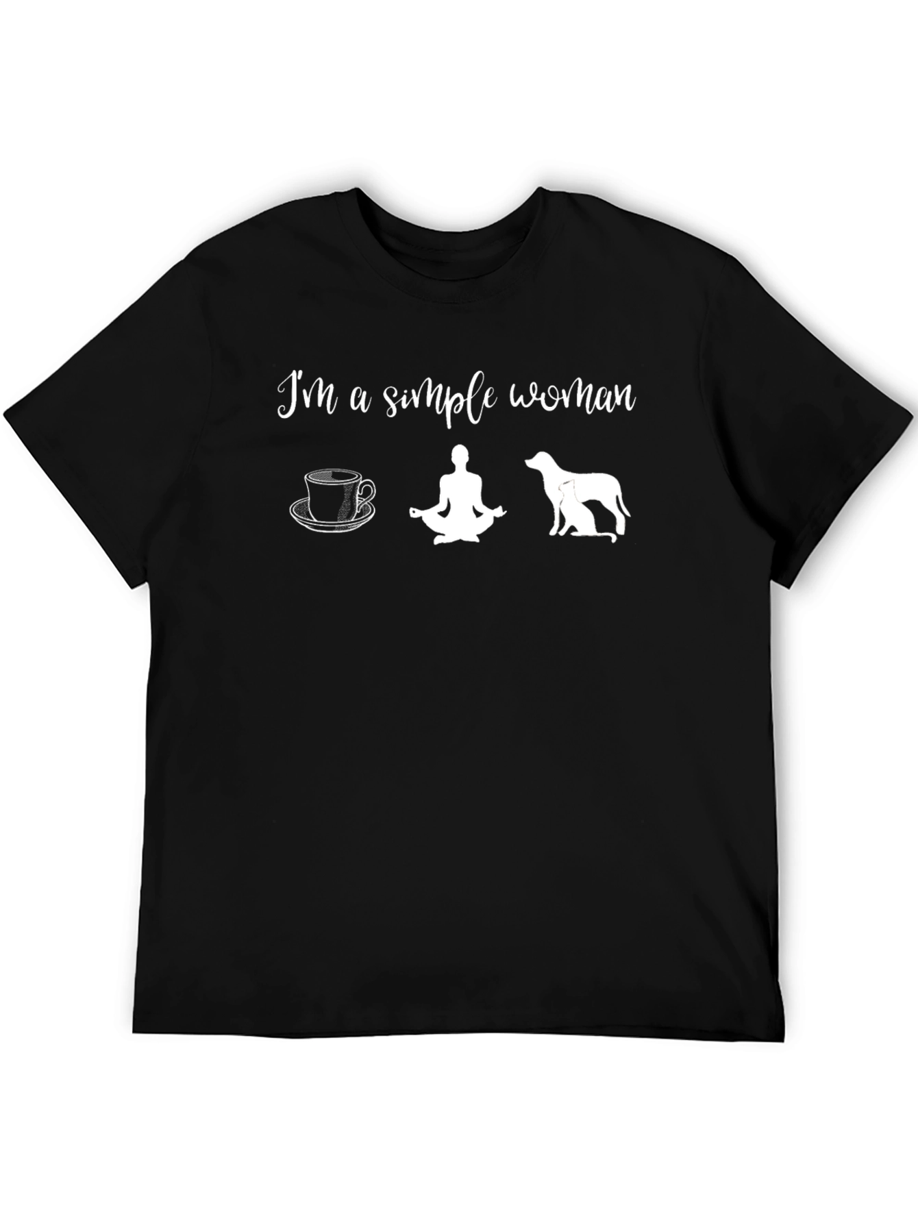 Simple Woman T-Shirt - Coffee Yoga Dogs