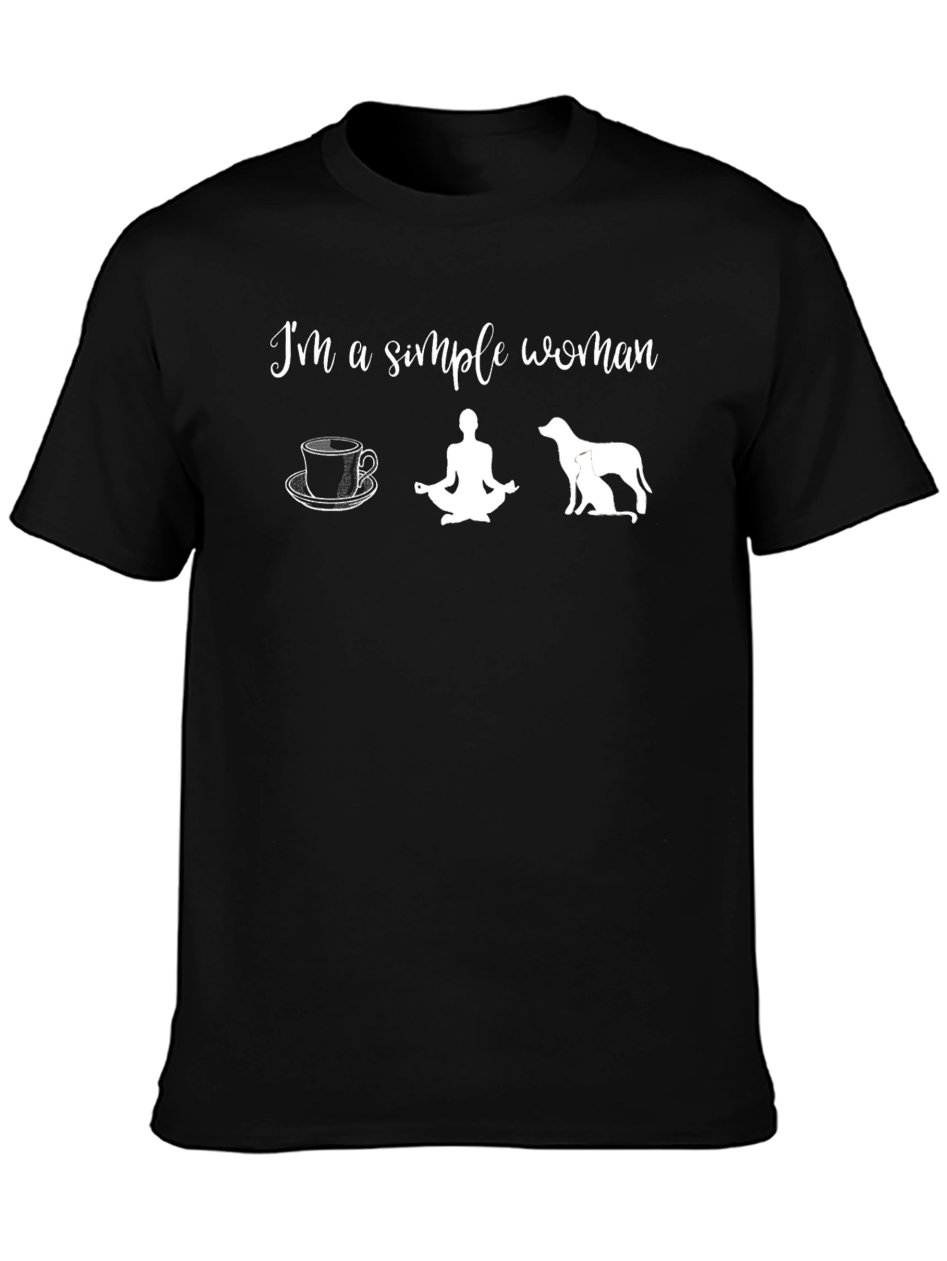 Simple Woman T-Shirt - Coffee Yoga Dogs