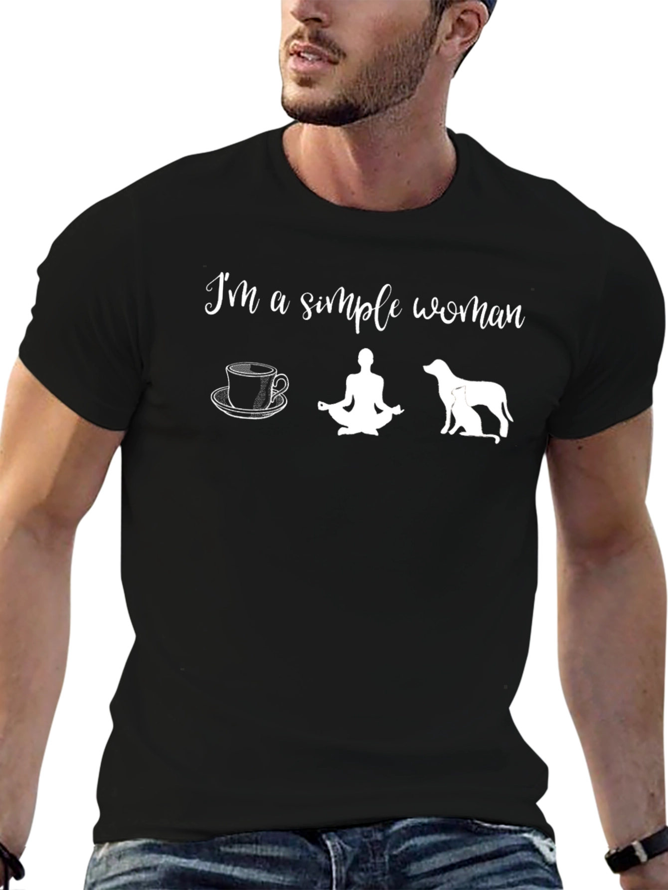 Simple Woman T-Shirt - Coffee Yoga Dogs