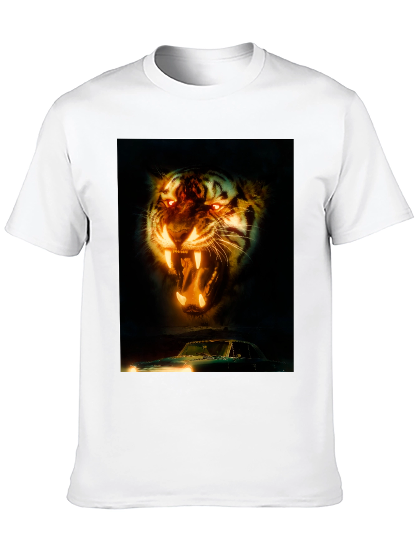 Tiger and Car Graphic T-Shirt