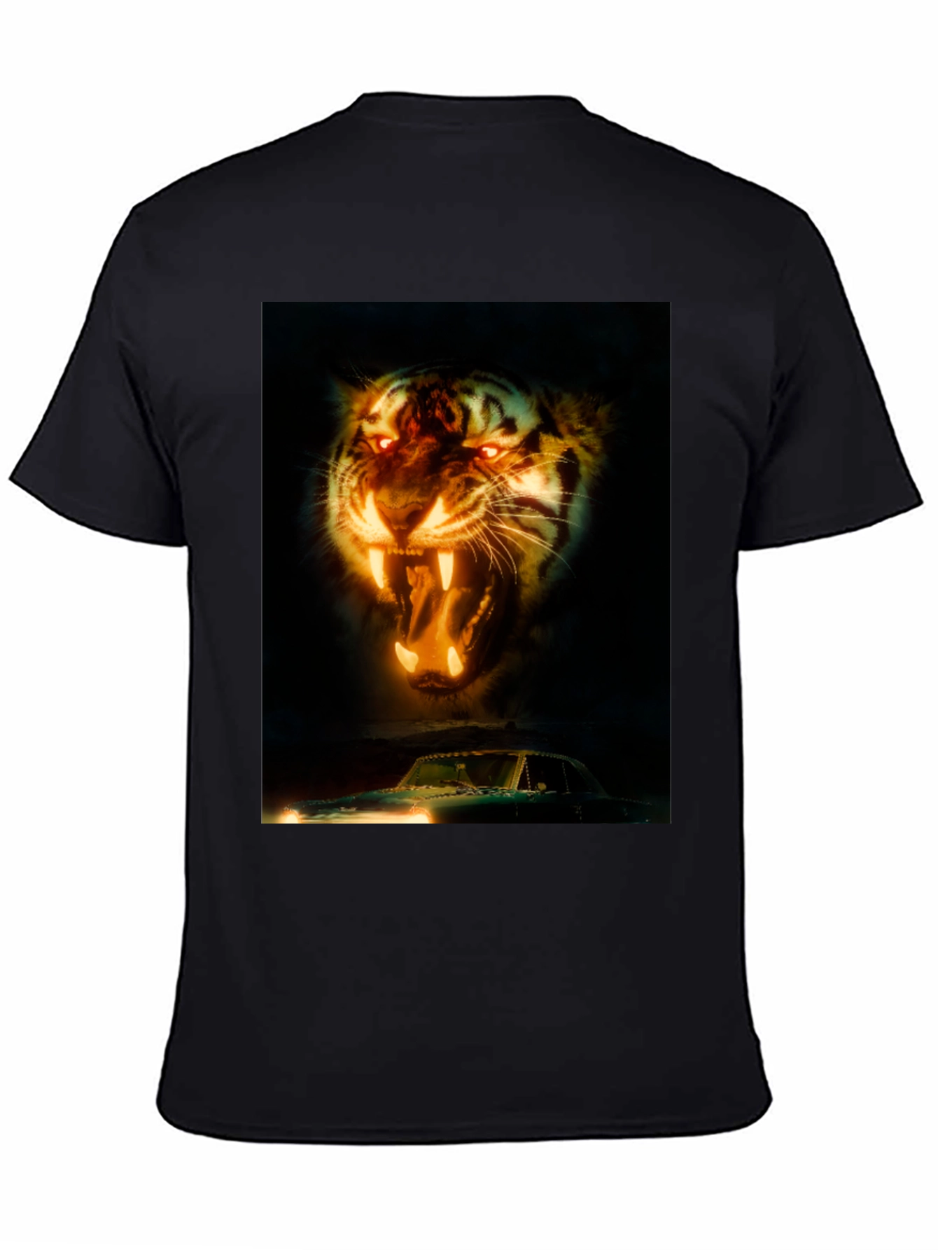 Tiger and Car Graphic T-Shirt