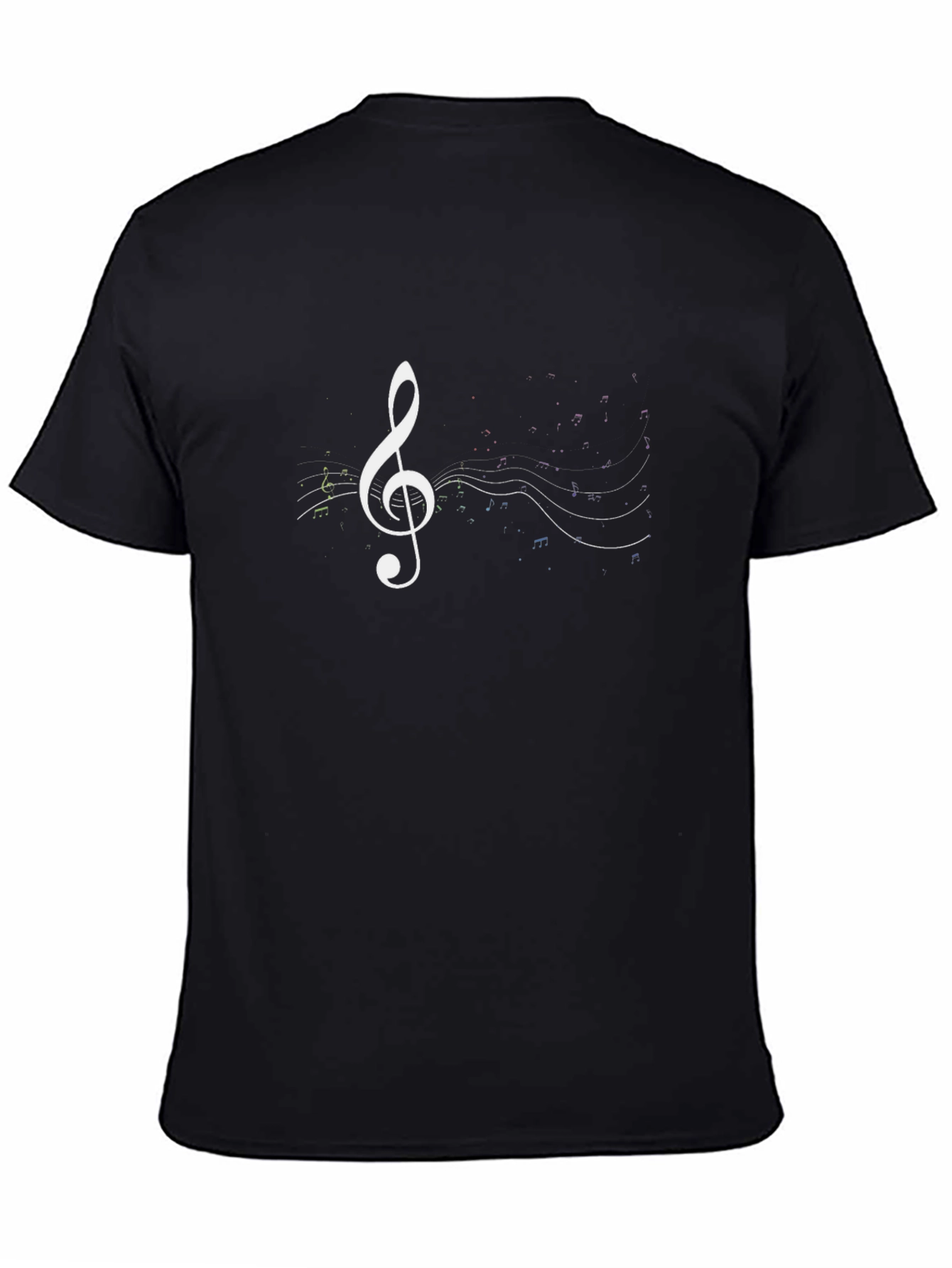 Music Treble Clef Graphic Tee - Black Cotton T-Shirt