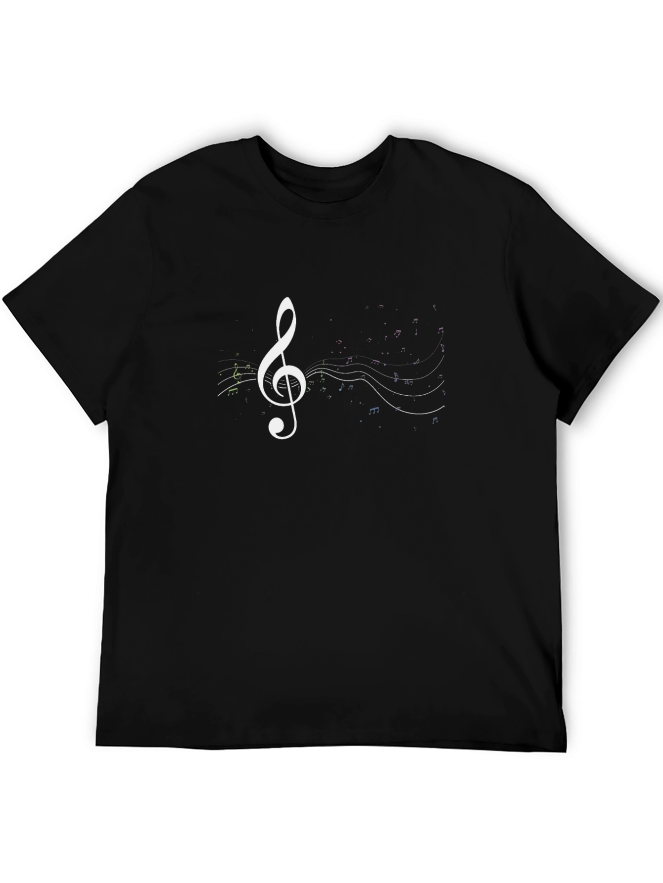 Music Treble Clef Graphic Tee - Black Cotton T-Shirt