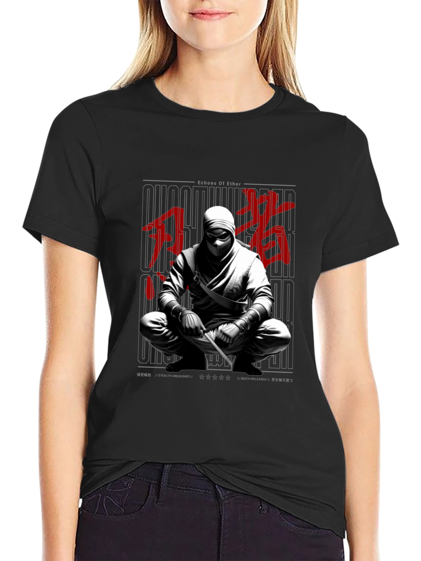 Echoes of Ether Ninja Graphic T-Shirt