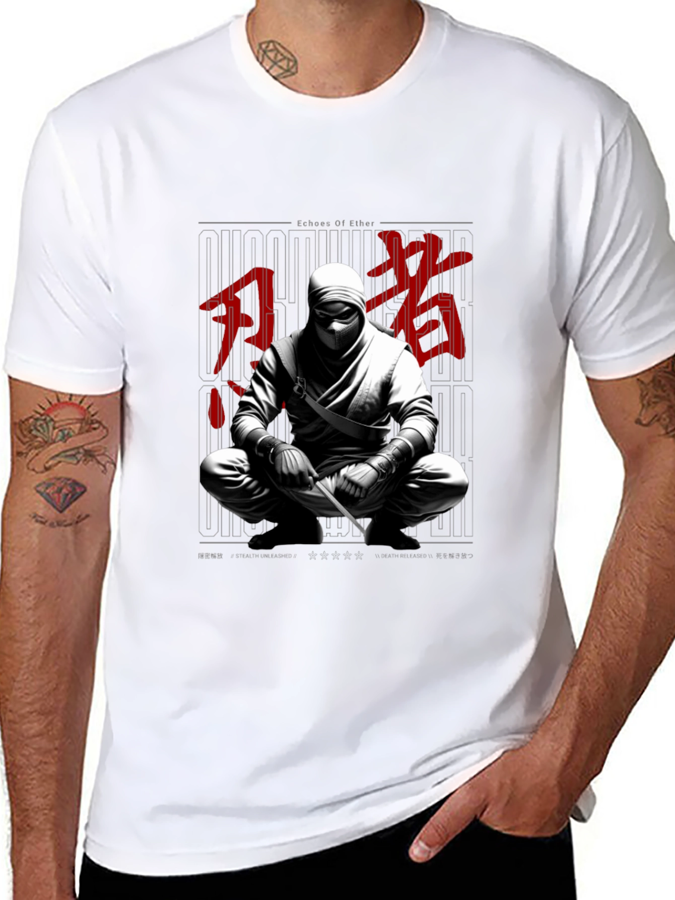 Echoes of Ether Ninja Graphic T-Shirt
