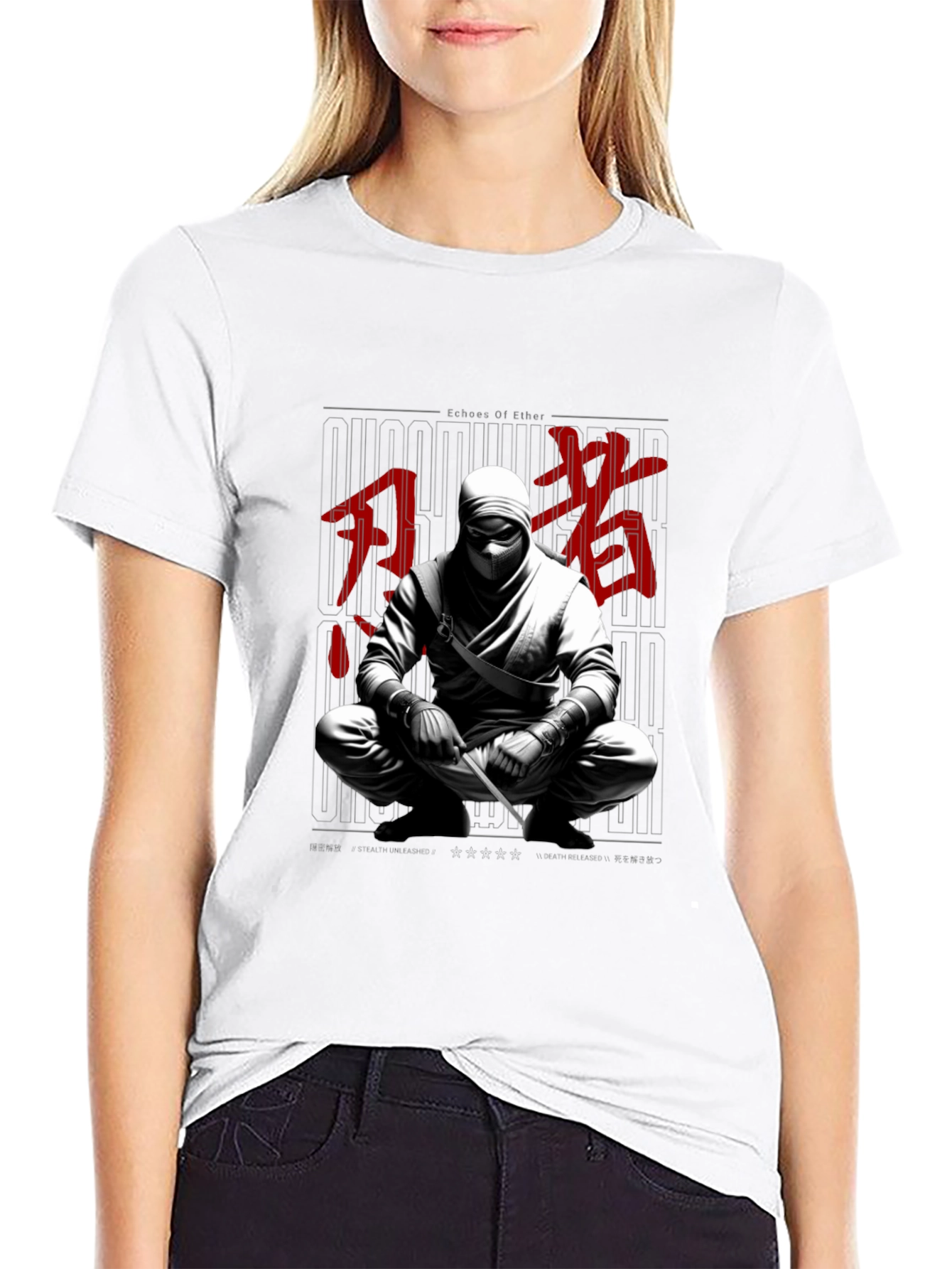 Echoes of Ether Ninja Graphic T-Shirt
