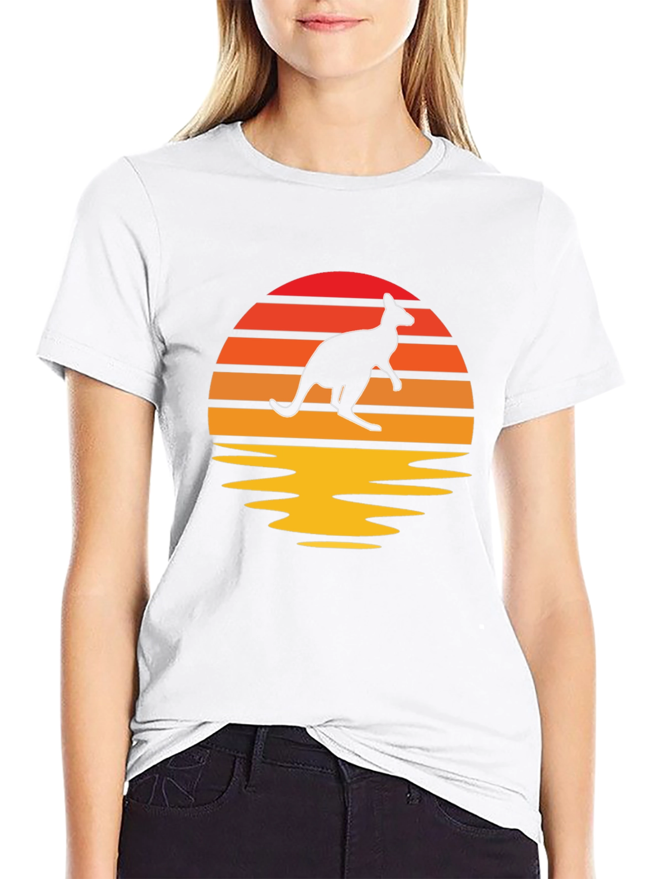 Kangaroo Sunset Graphic T-Shirt